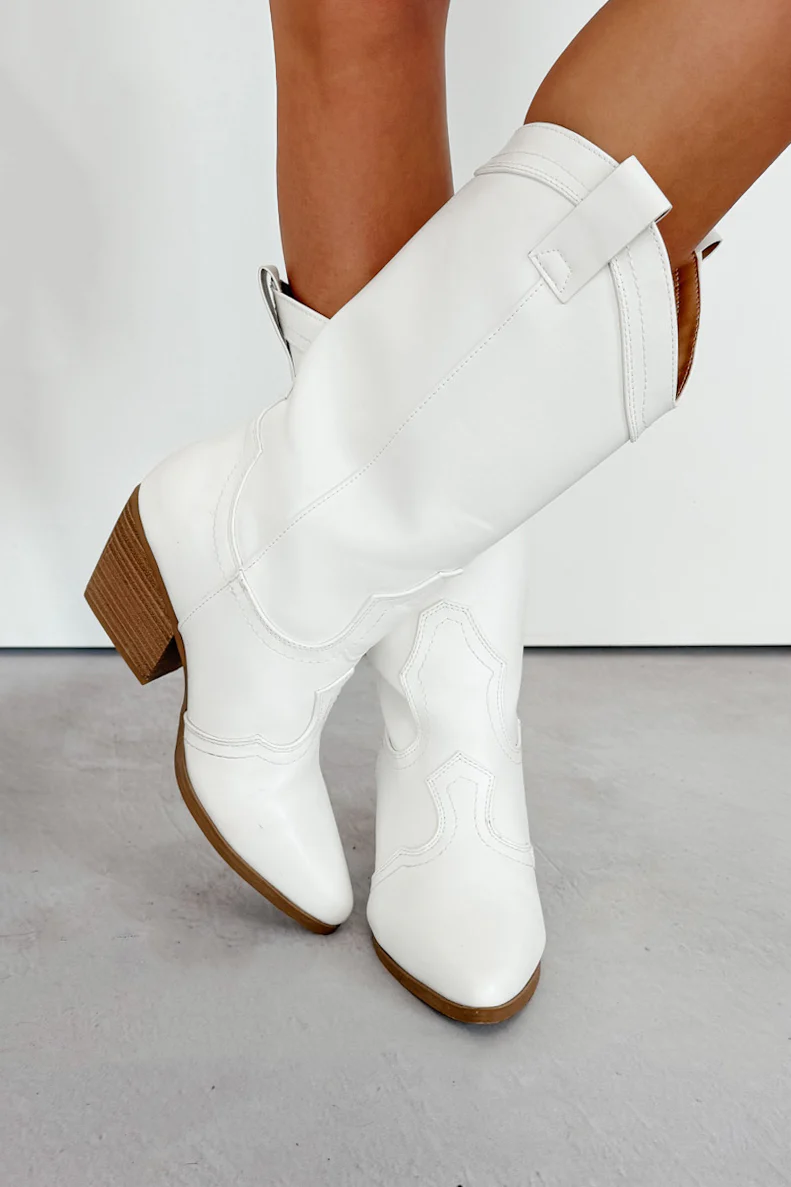 A League Of My Own Western Cowboy Boots (White) - Image 3