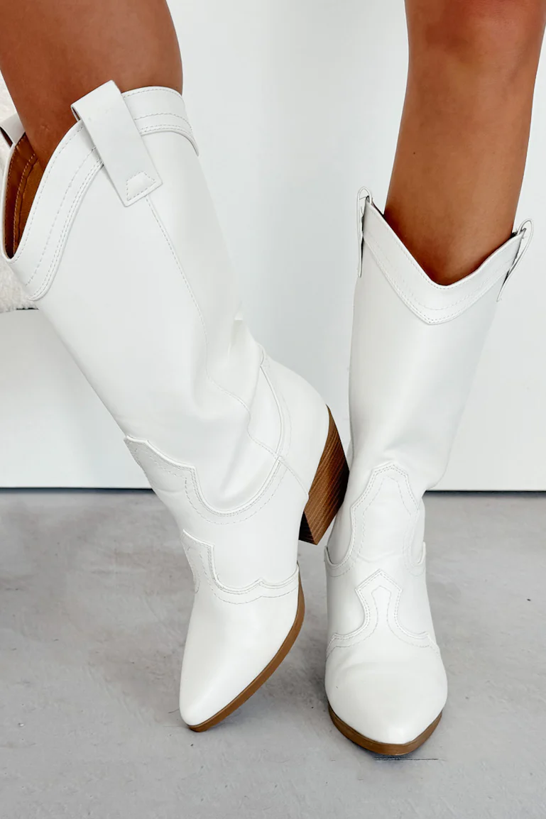 A League Of My Own Western Cowboy Boots (White) - Image 6