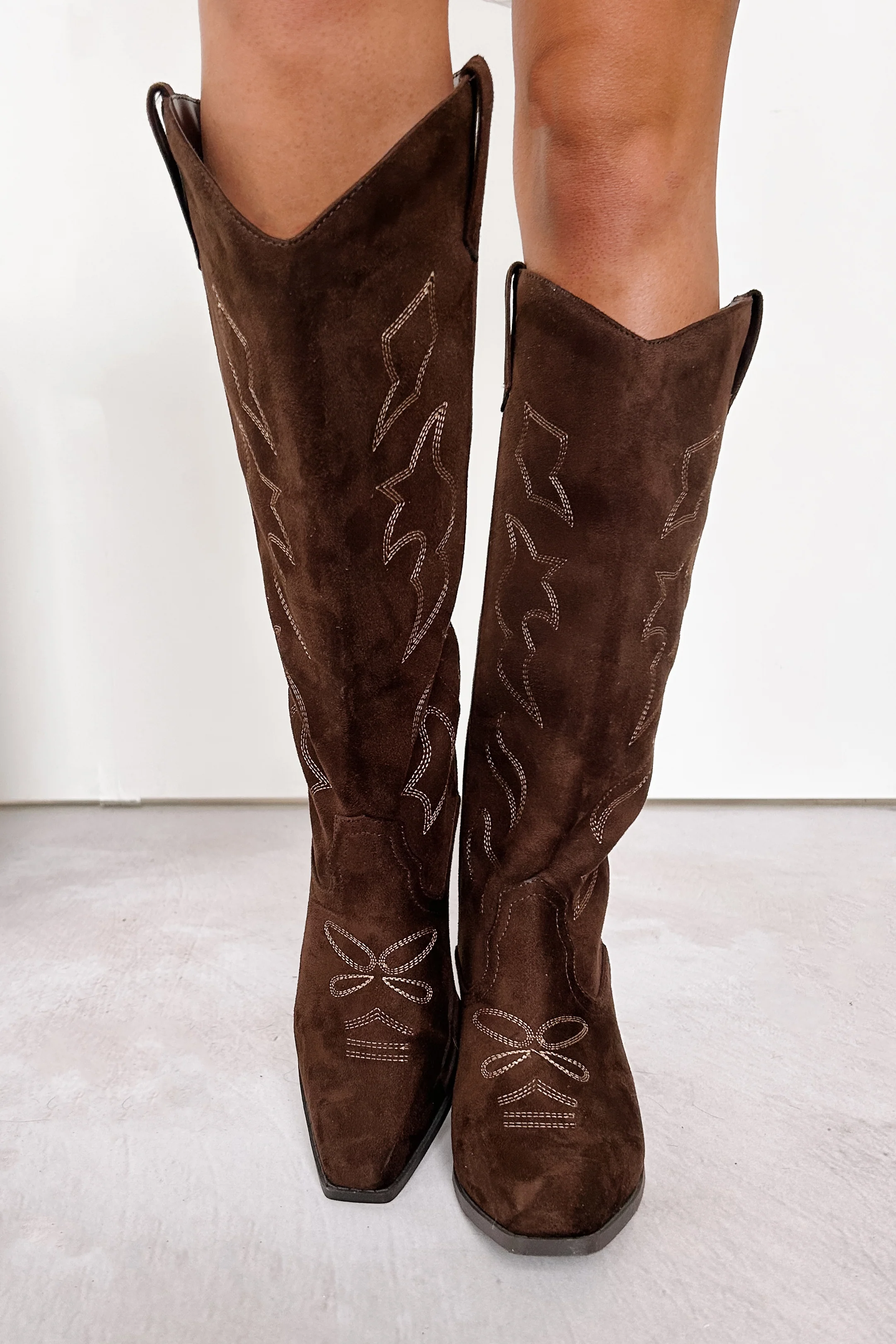 A Wild Ride Faux Suede Western Boots (Brown) - Image 3