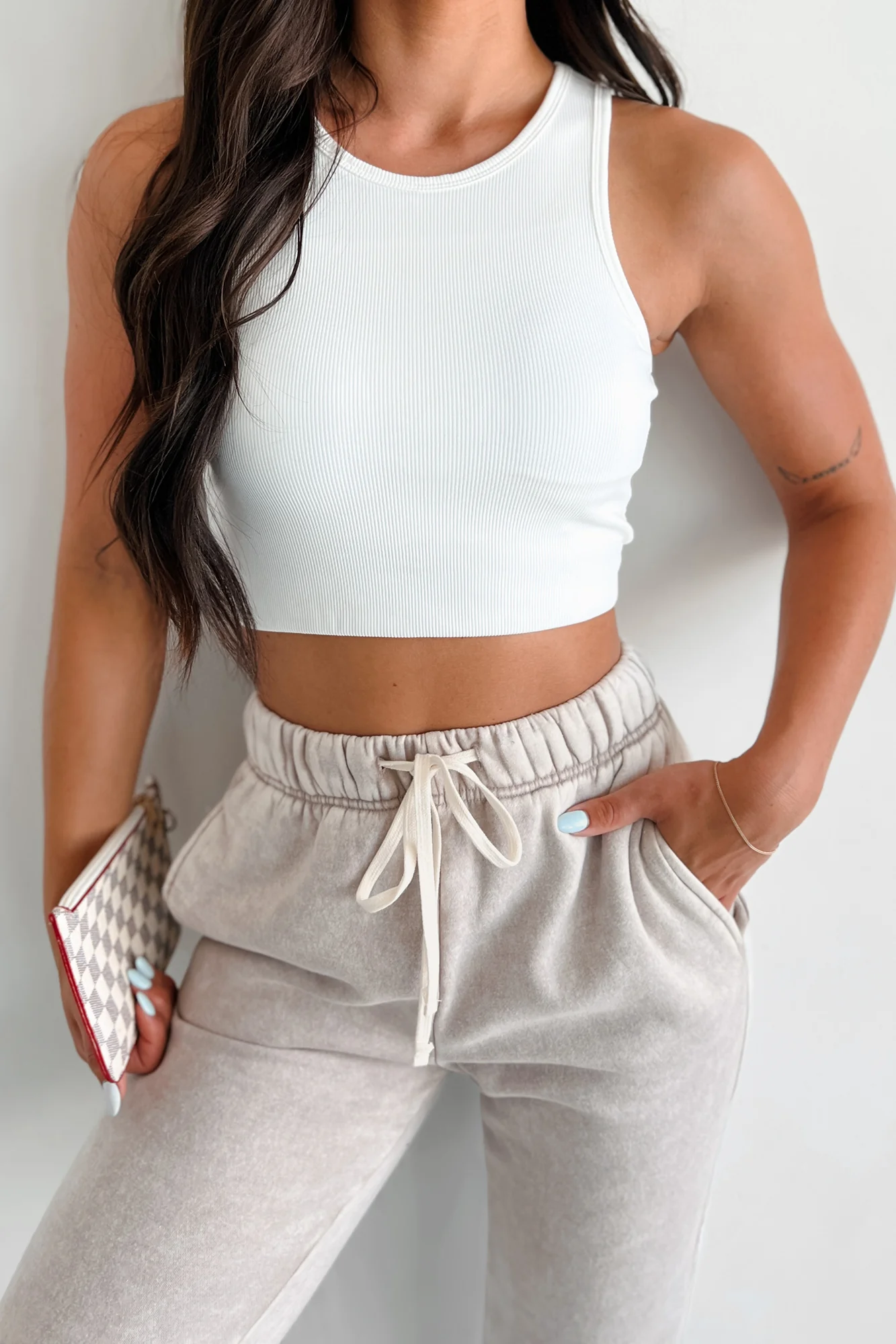 Aftershock Ribbed Brami Crop Top (White) - Image 3