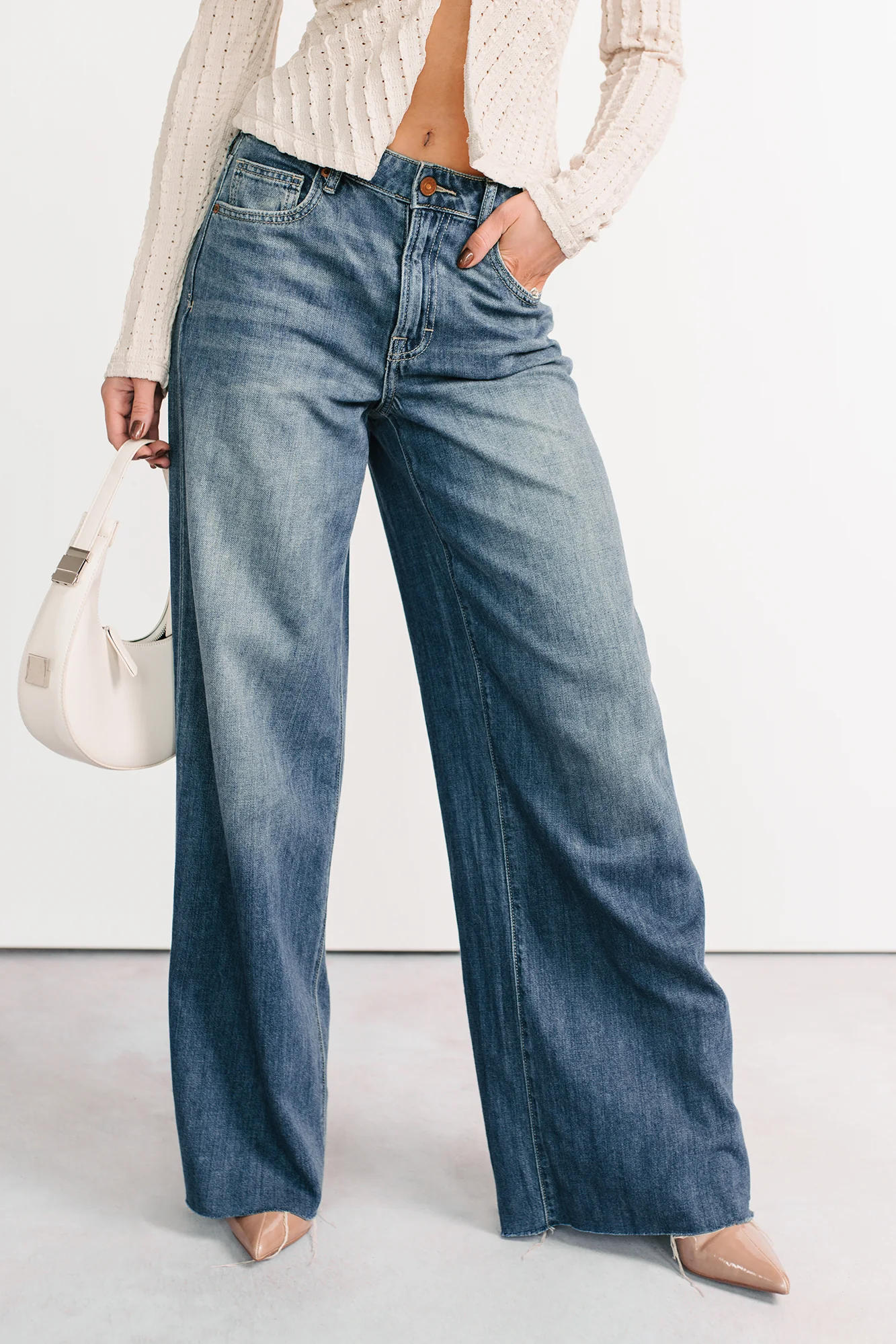 Aldo High Rise Wide Leg Hidden Brand Jeans (Medium Vintage) - Image 6