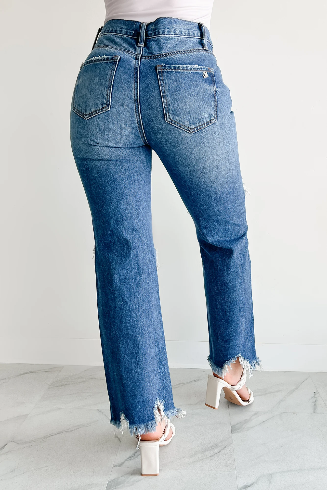 Alexandra Distressed Straight Leg Special A Jeans (Medium Dark) - Image 5