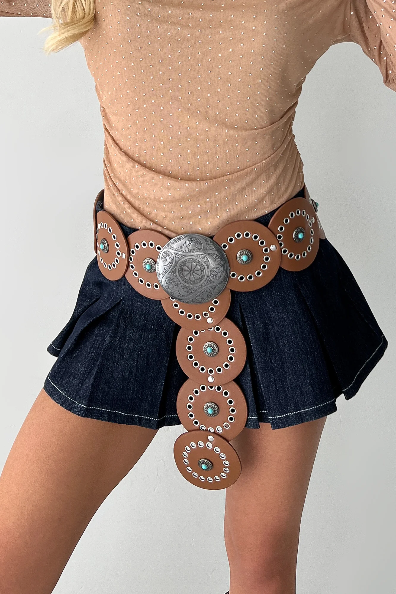 All About That Pleated Glitter Mini Skort (Dark Denim) - Image 10