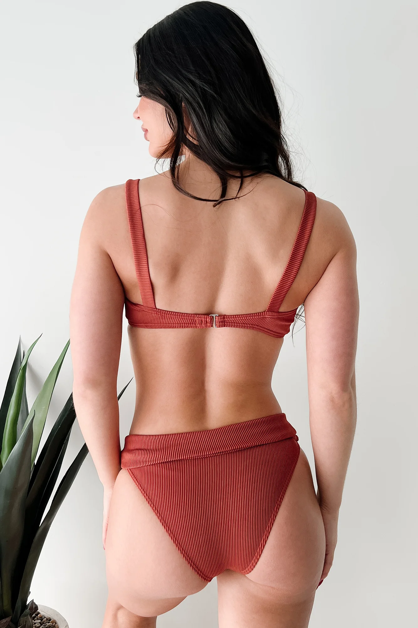 All Washed Up Ribbed Two Piece Bikini (Rust) - Image 3
