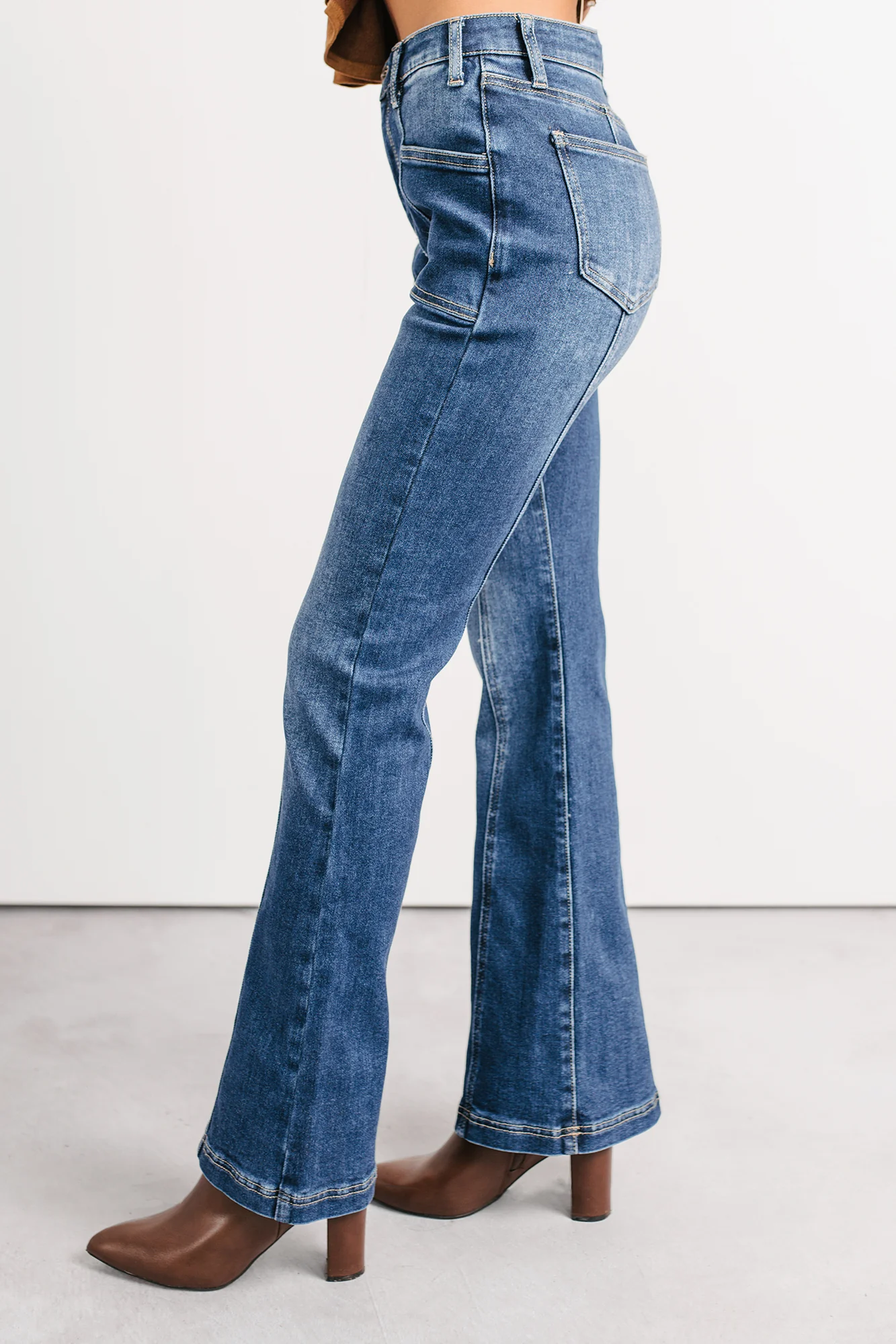 Alvin Tummy Control Boot-Cut Saige Denim Jeans (Dark) - Image 4