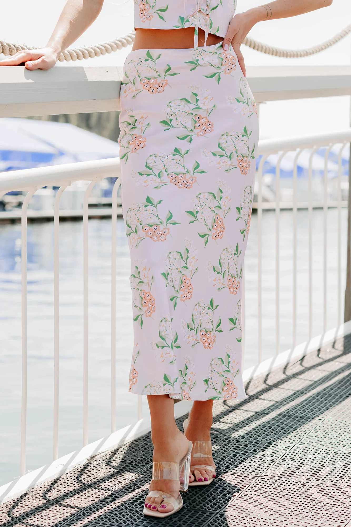 Always Beautiful Floral Satin Skirt (Baby Pink) - Image 2