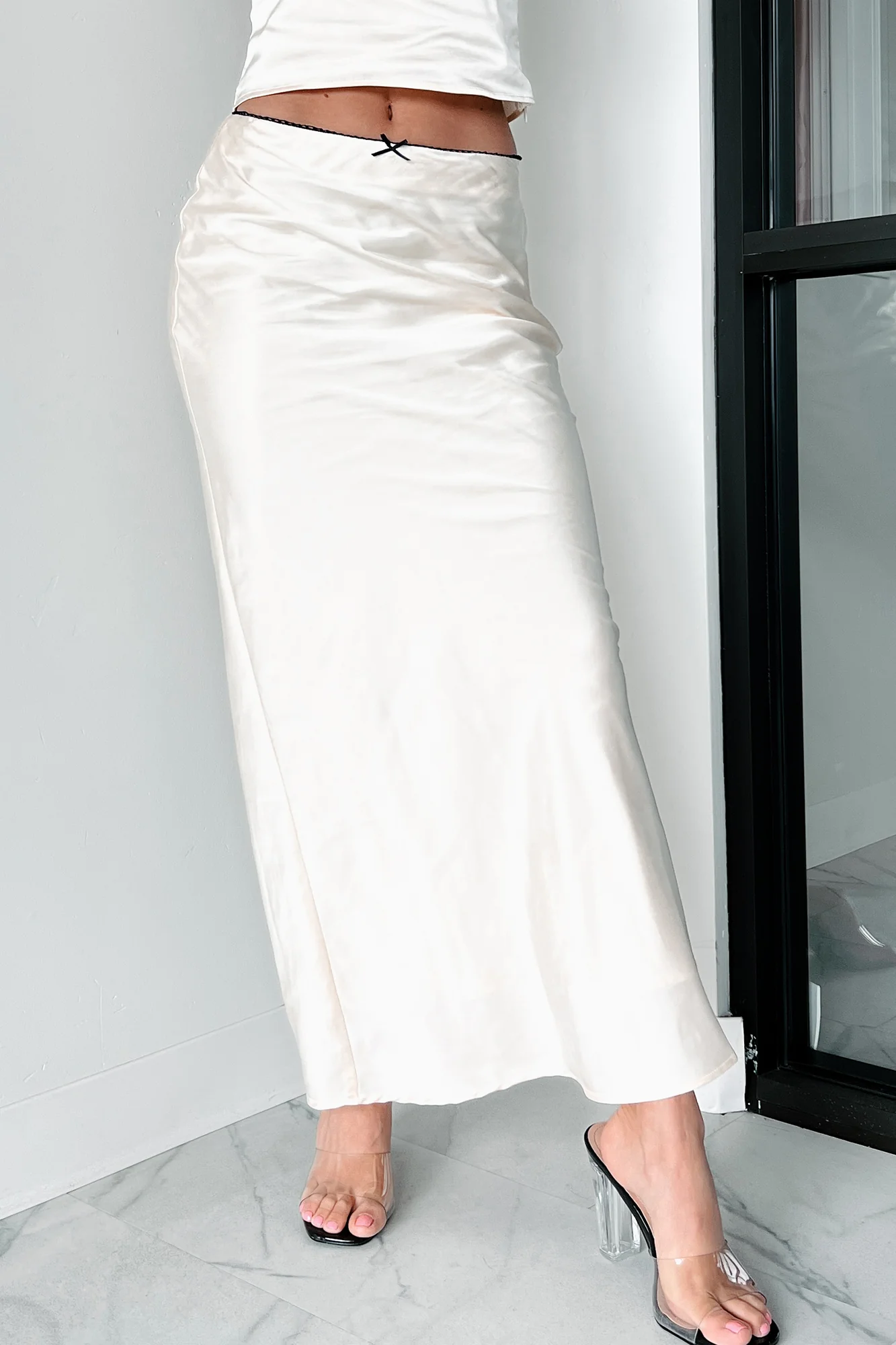 Always Delightful Satin Skirt (Cream) - Image 4