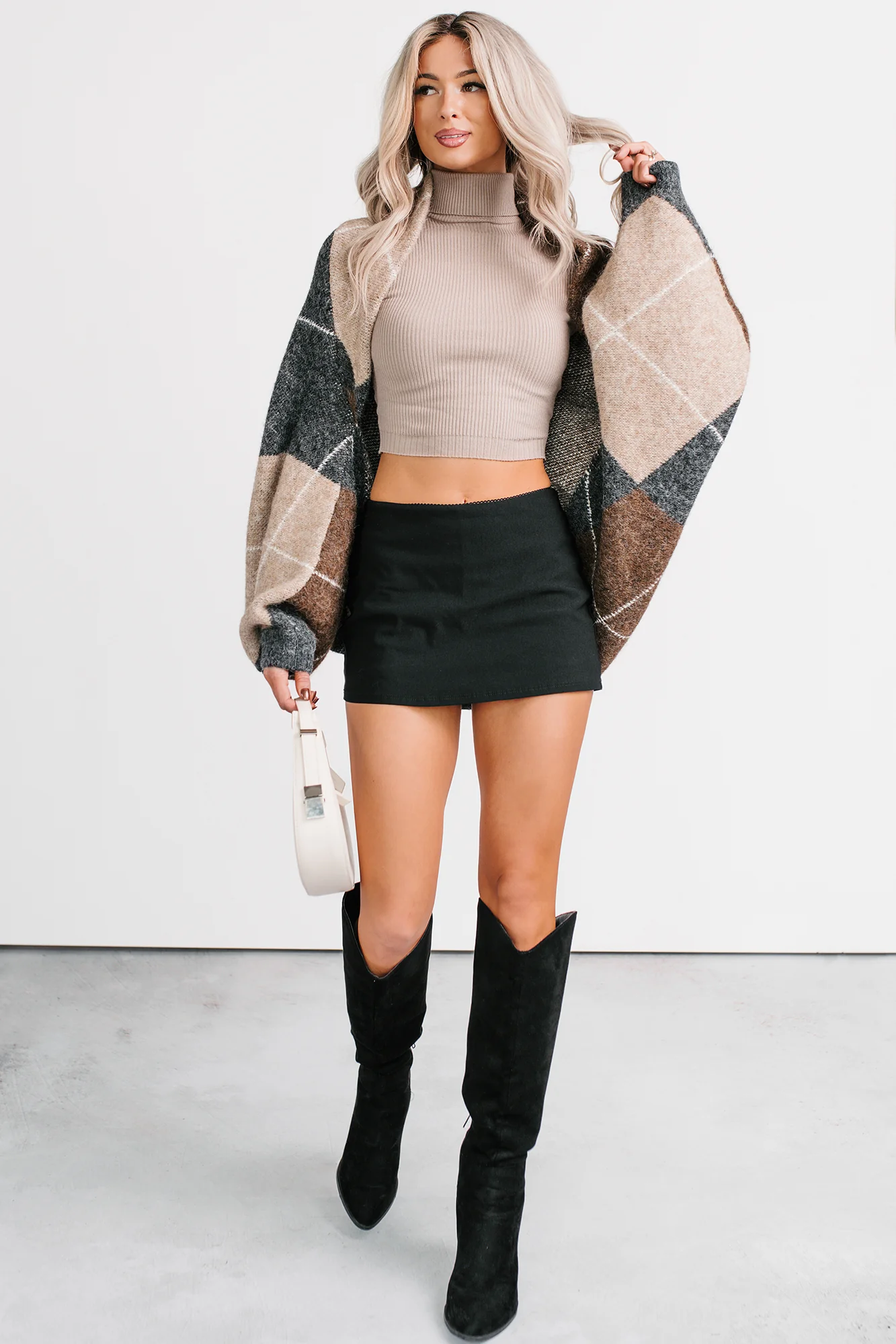 Always Going Somewhere Knit Micro Mini Skirt (Black) - Image 7