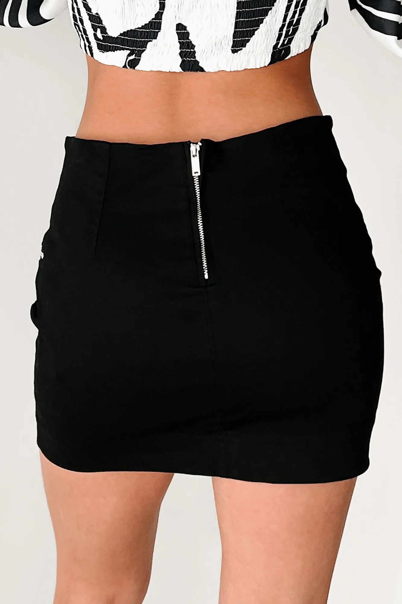 Always In Control Hem Ring Mini Skirt (Black) - Image 5
