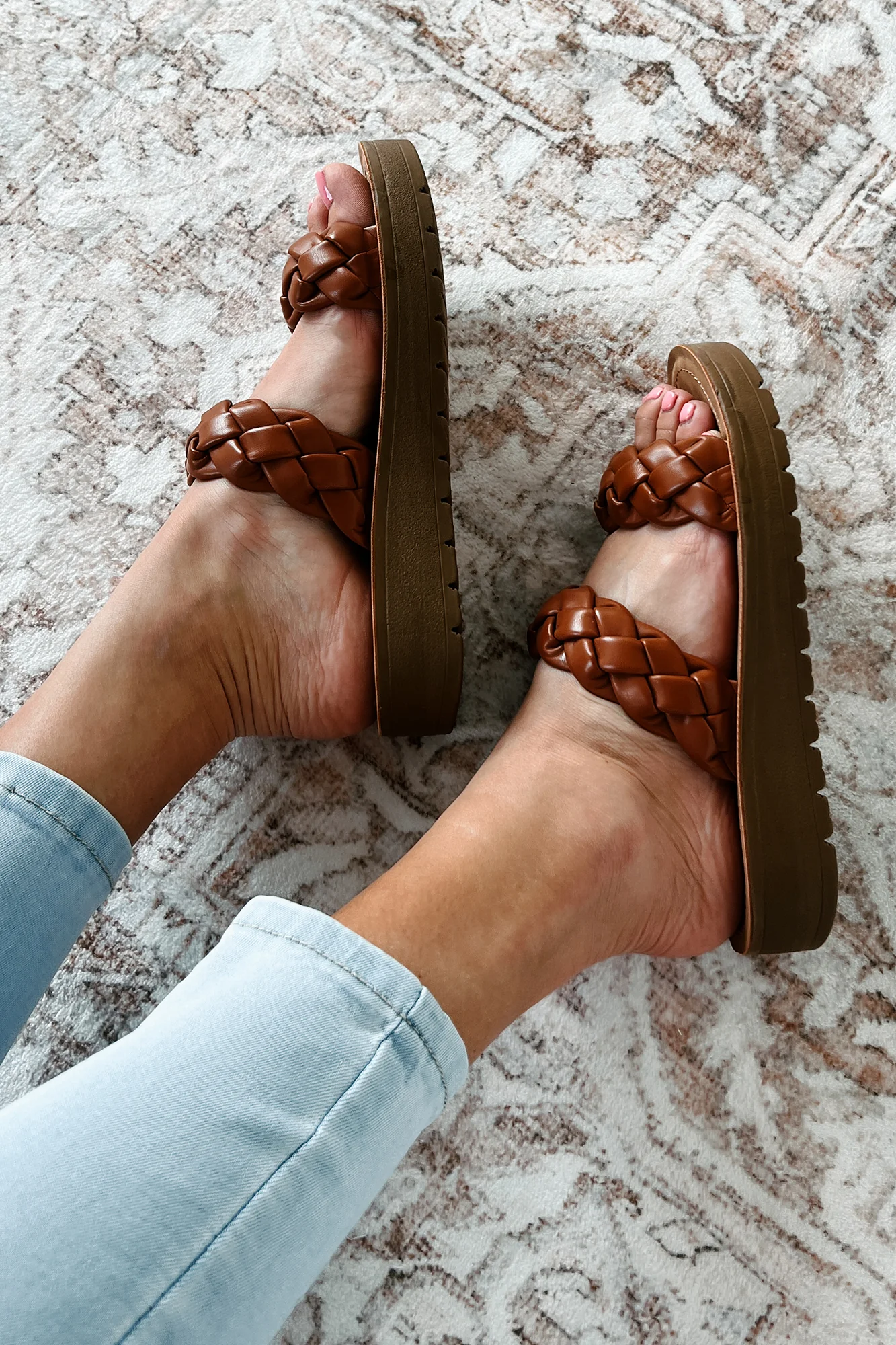 Always On The Move Braided Strap Platform Sandal (Whisky) - Image 2