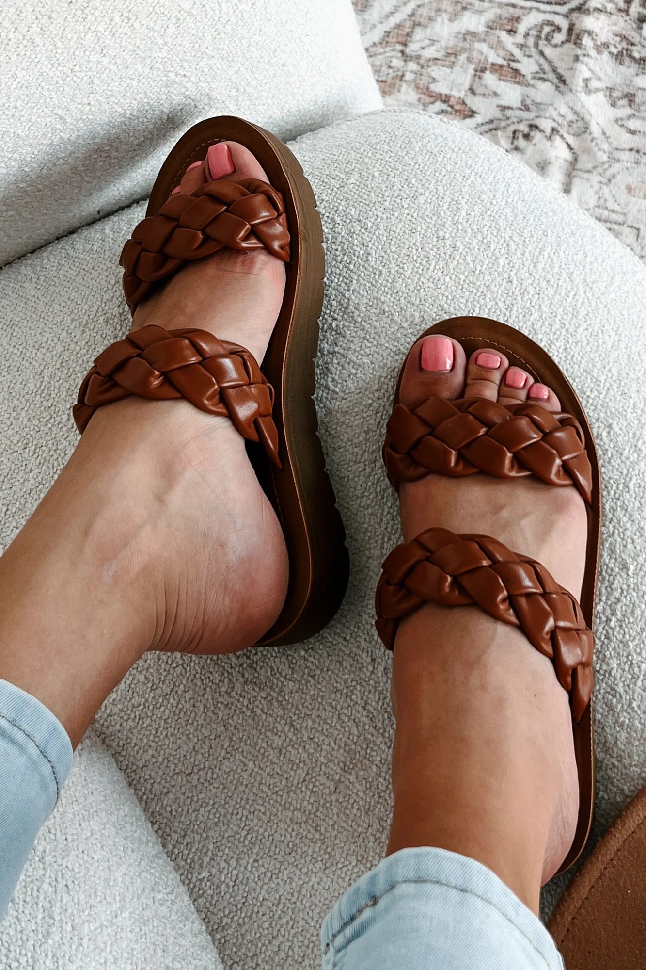 Always On The Move Braided Strap Platform Sandal (Whisky) - Image 4