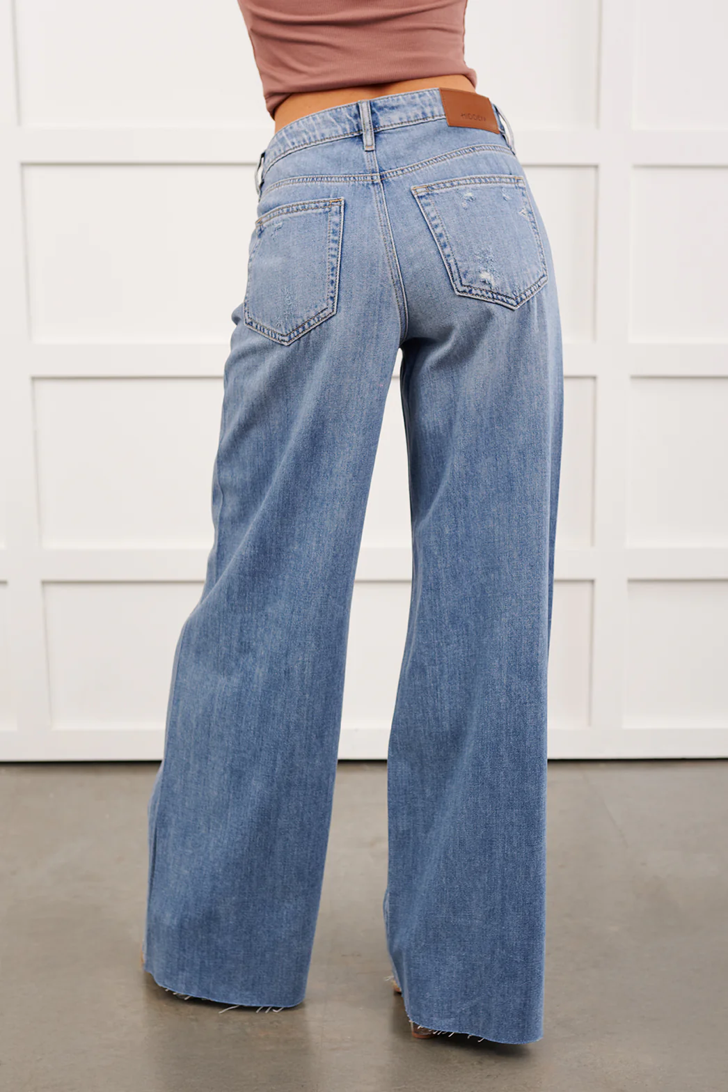 Ander Distressed Wide Leg Hidden Jeans (Medium) - Image 6