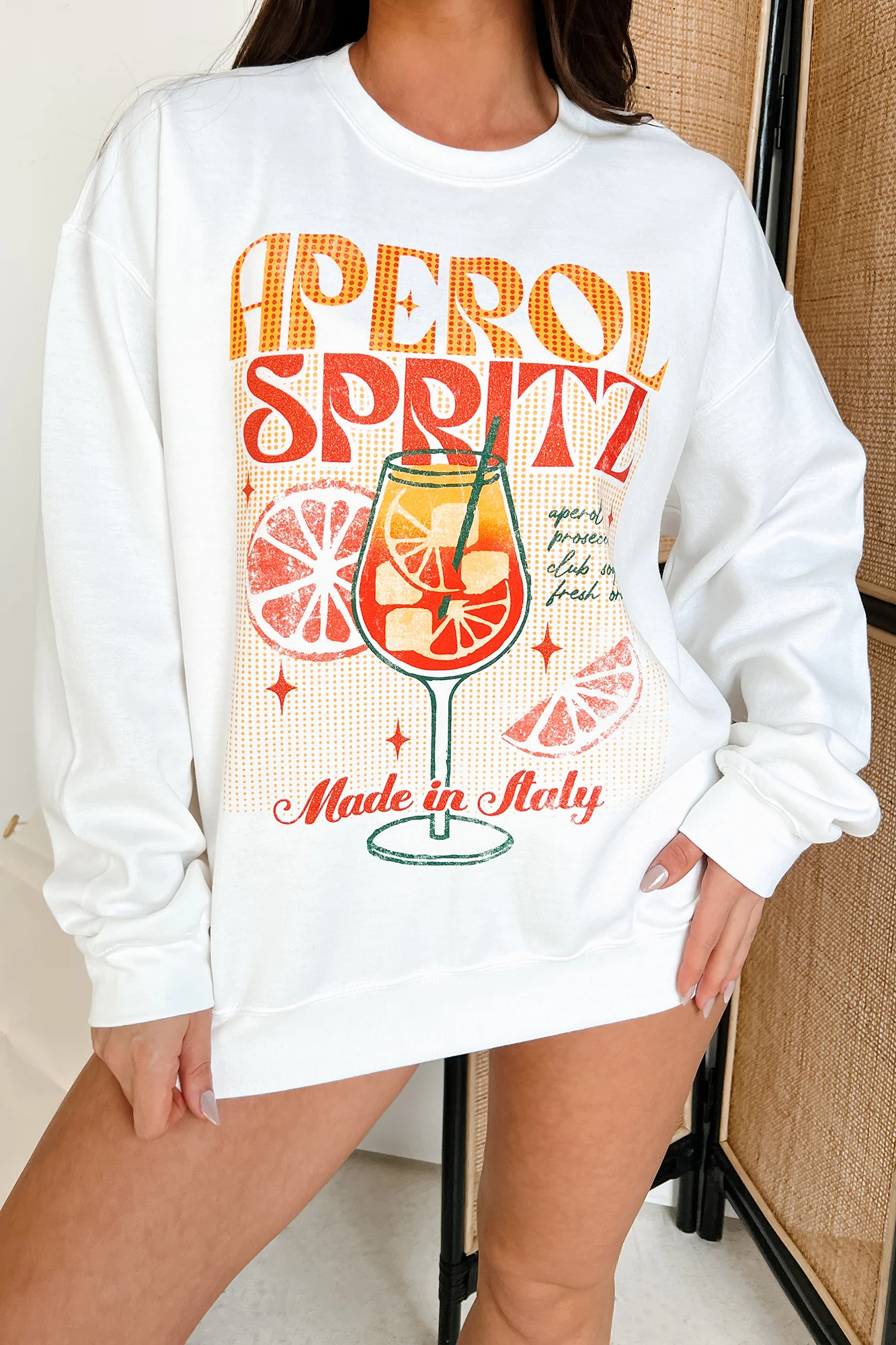 "Aperol Spritz" Graphic Sweatshirt (White) - Image 2
