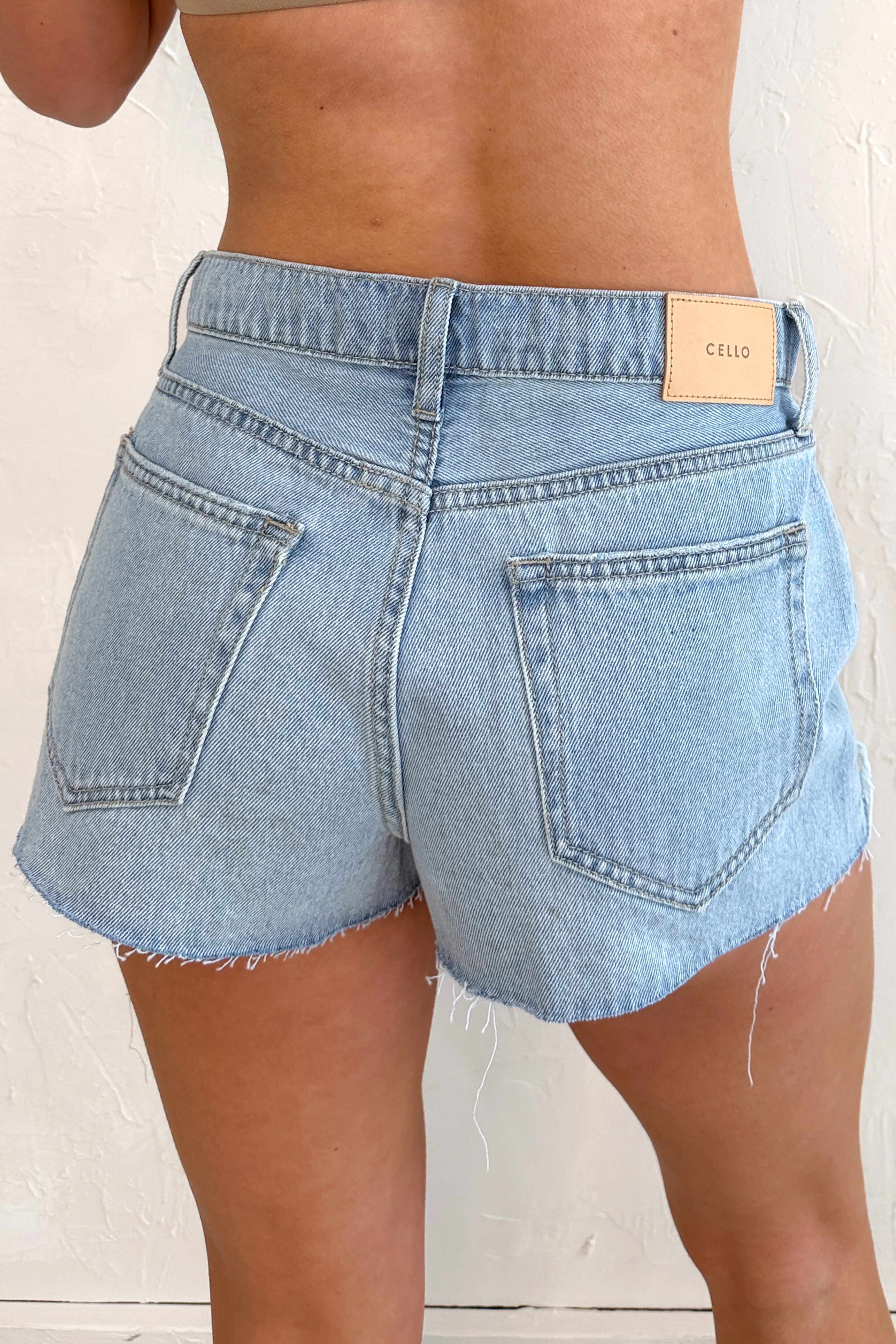 Auston High Rise Distressed Cello Shorts (Super Light) - Image 3