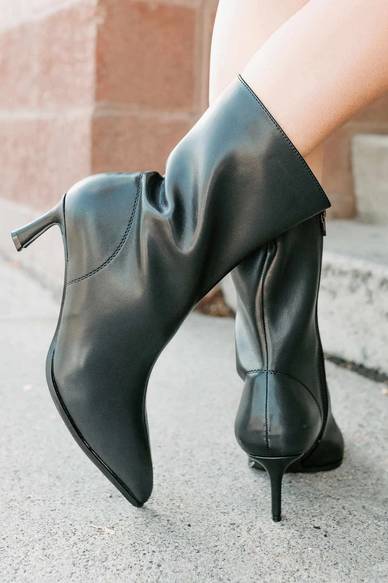 Autumn Hues Pointed Toe Stiletto Booties (Black) - Image 4