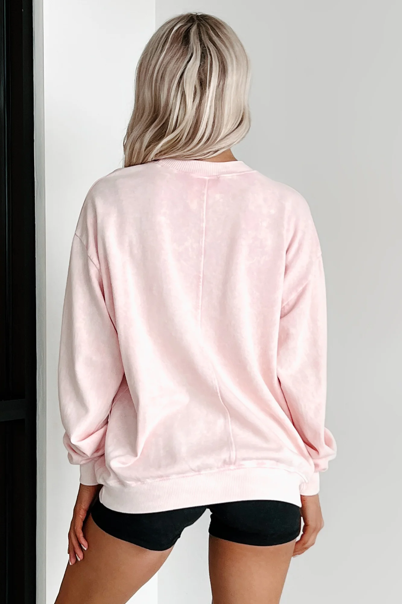 "Babe" Acid Wash Graphic Sweatshirt (Washed Pink) - Image 7