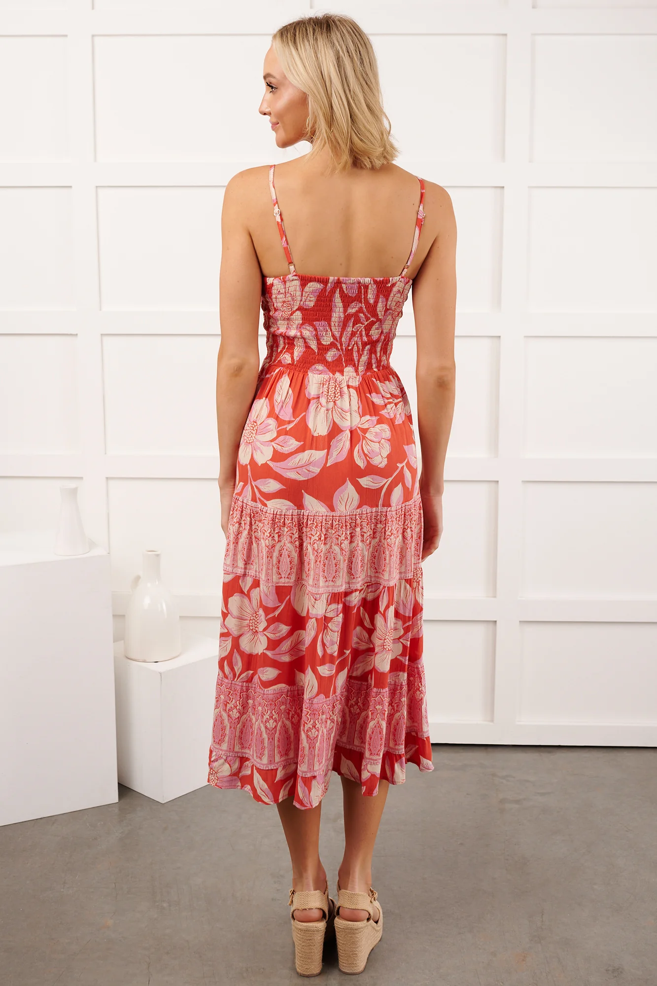 Babe Blooms Floral Sleeveless Maxi Dress (Red) - Image 8