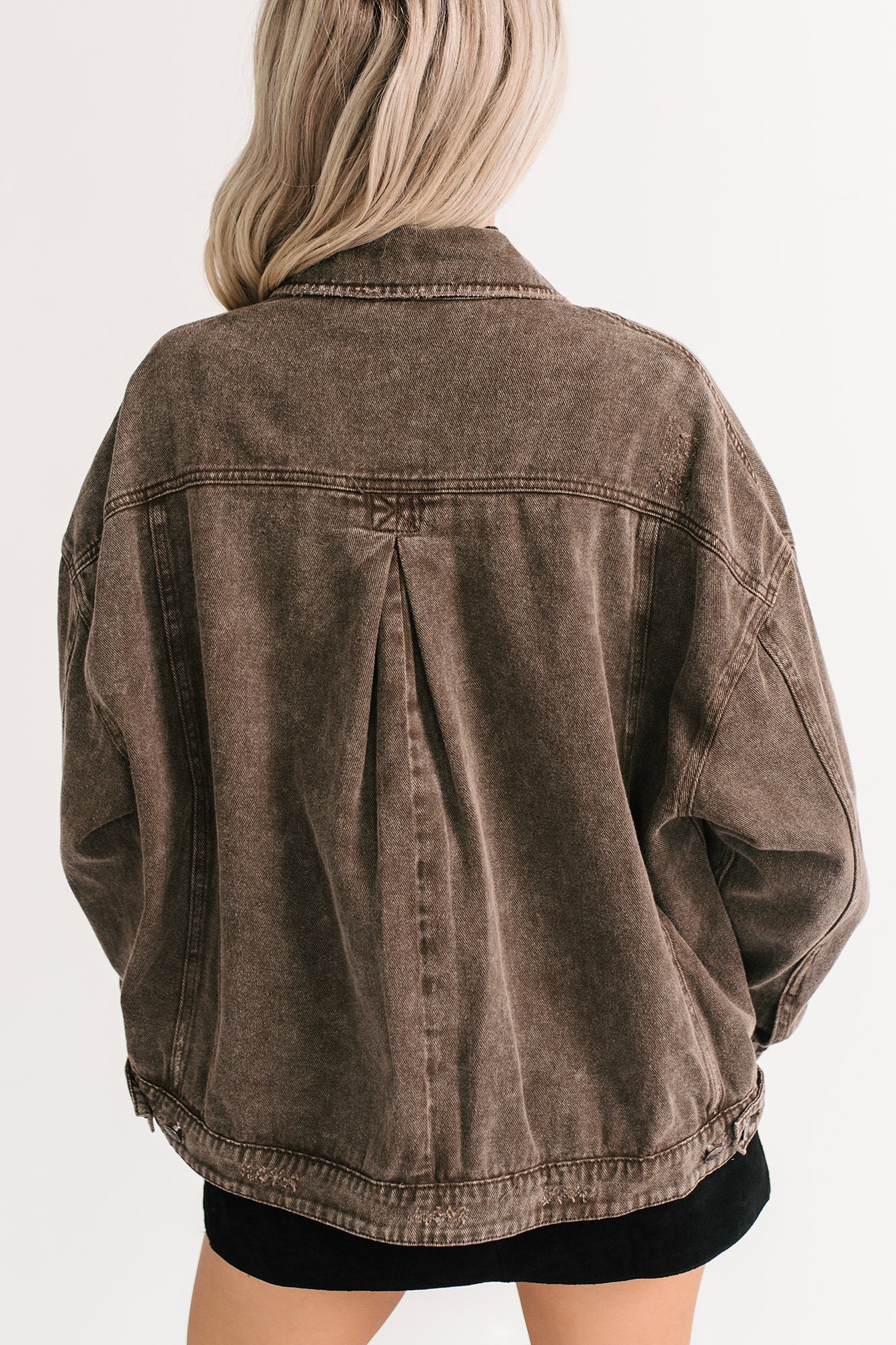 Backroad Wishes Washed Denim Jacket (Black Coffee) - Image 11