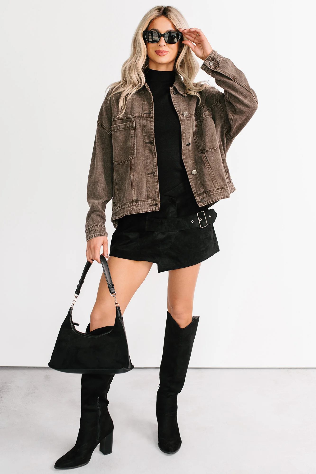 Backroad Wishes Washed Denim Jacket (Black Coffee) - Image 7