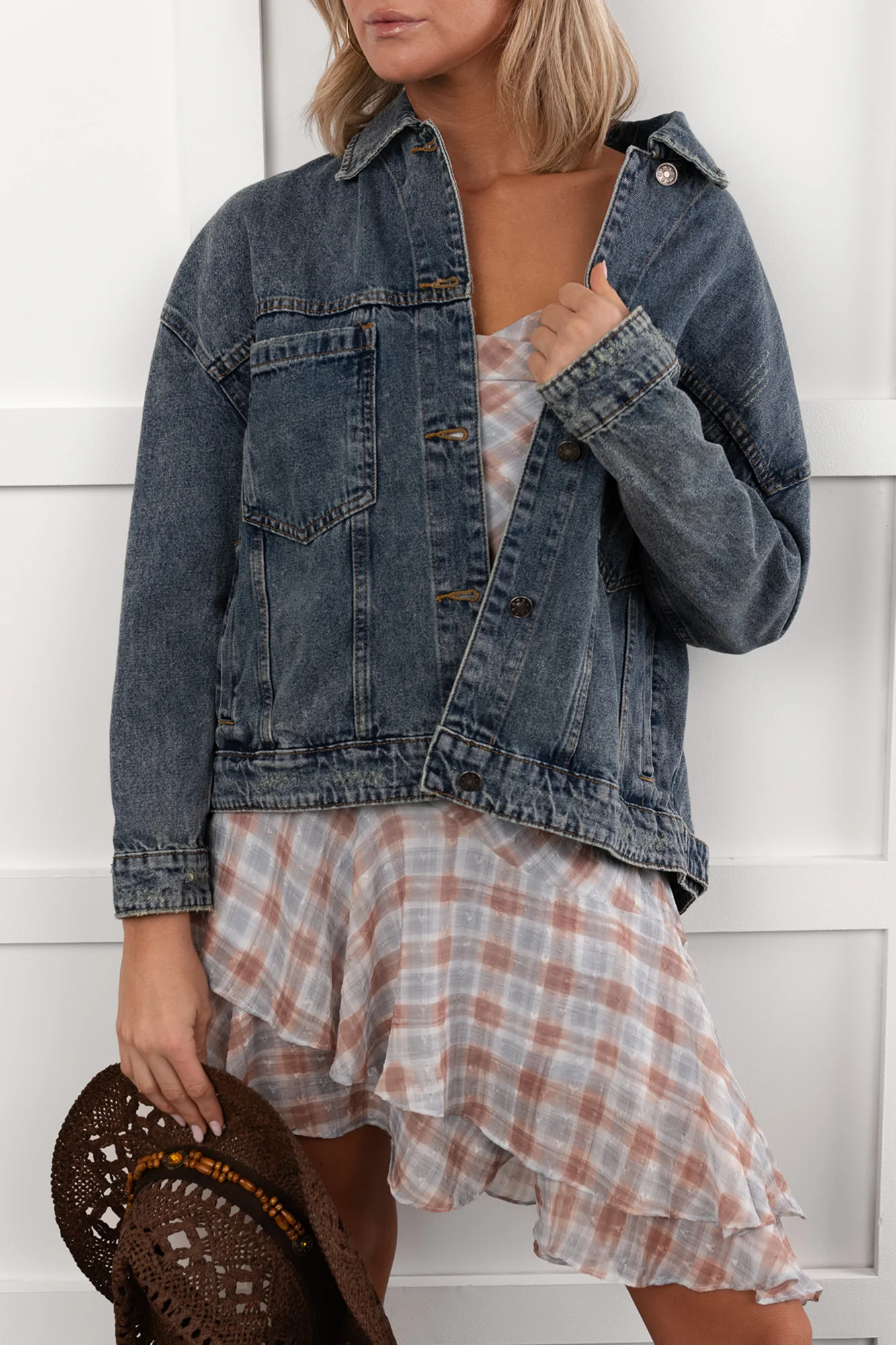 Backroad Wishes Washed Denim Jacket (Medium Wash) - Image 5