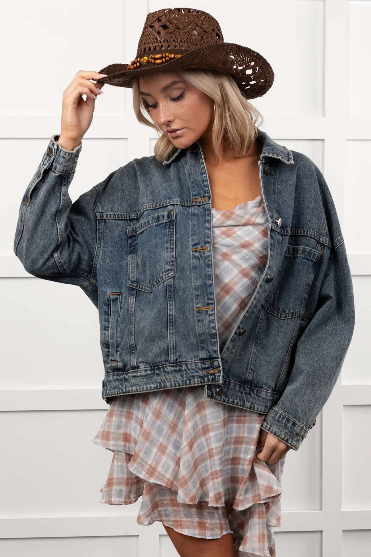 Backroad Wishes Washed Denim Jacket (Medium Wash) - Image 6