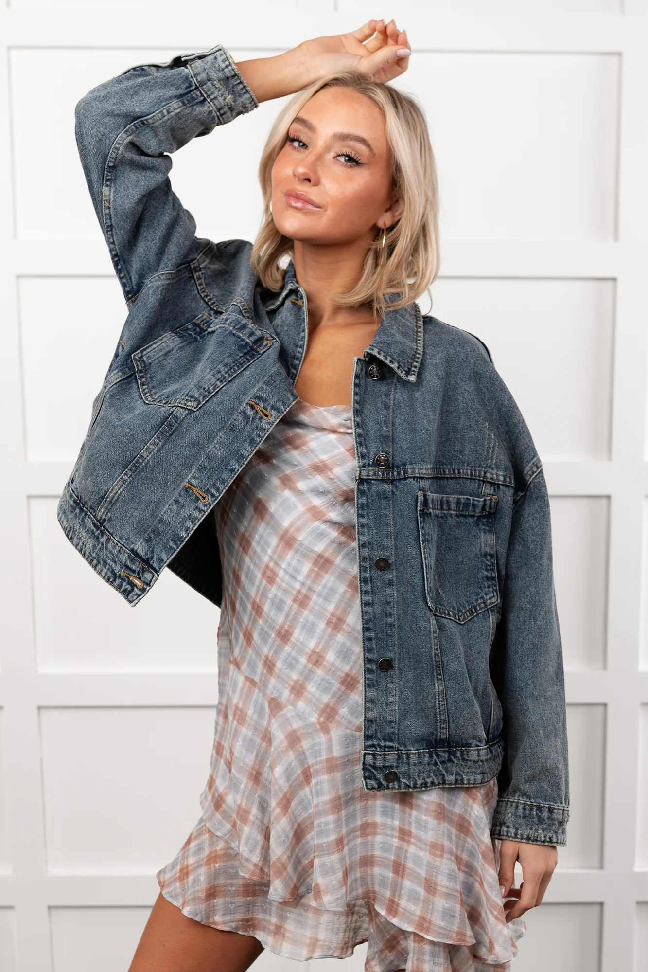 Backroad Wishes Washed Denim Jacket (Medium Wash) - Image 7