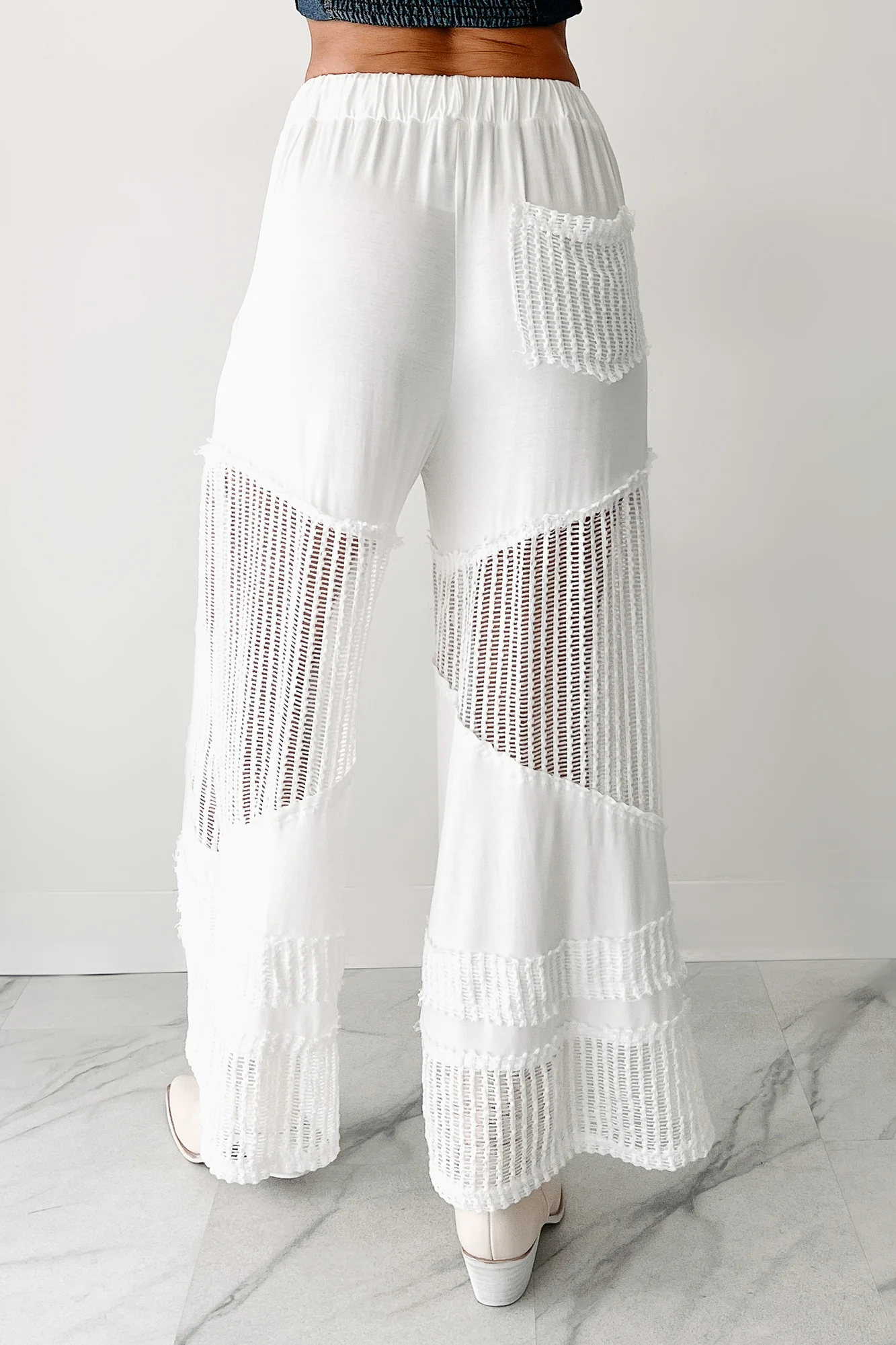 Barefoot Freedom POL Crochet Wide Leg Pants (White) - Image 4