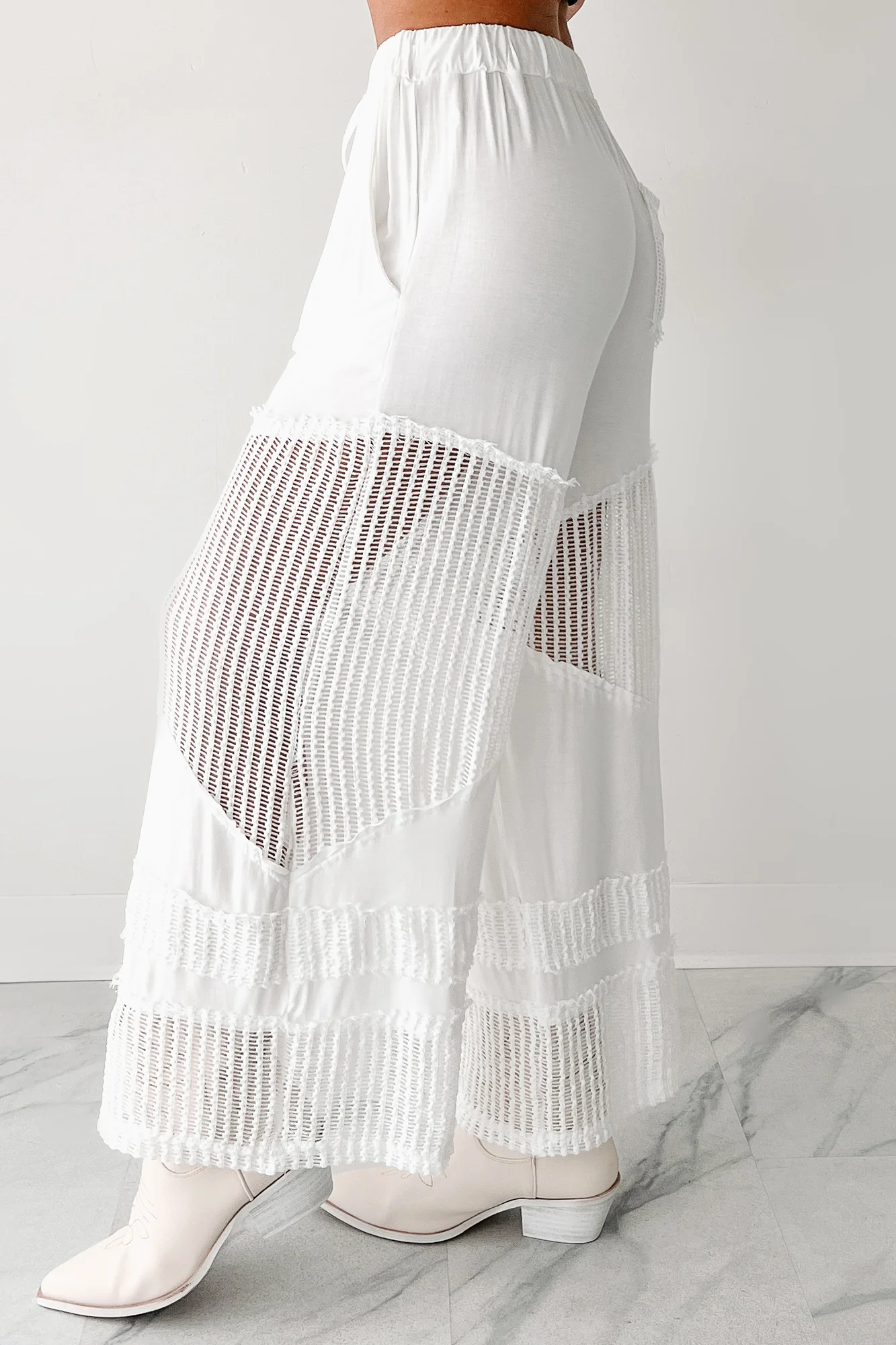 Barefoot Freedom POL Crochet Wide Leg Pants (White) - Image 5