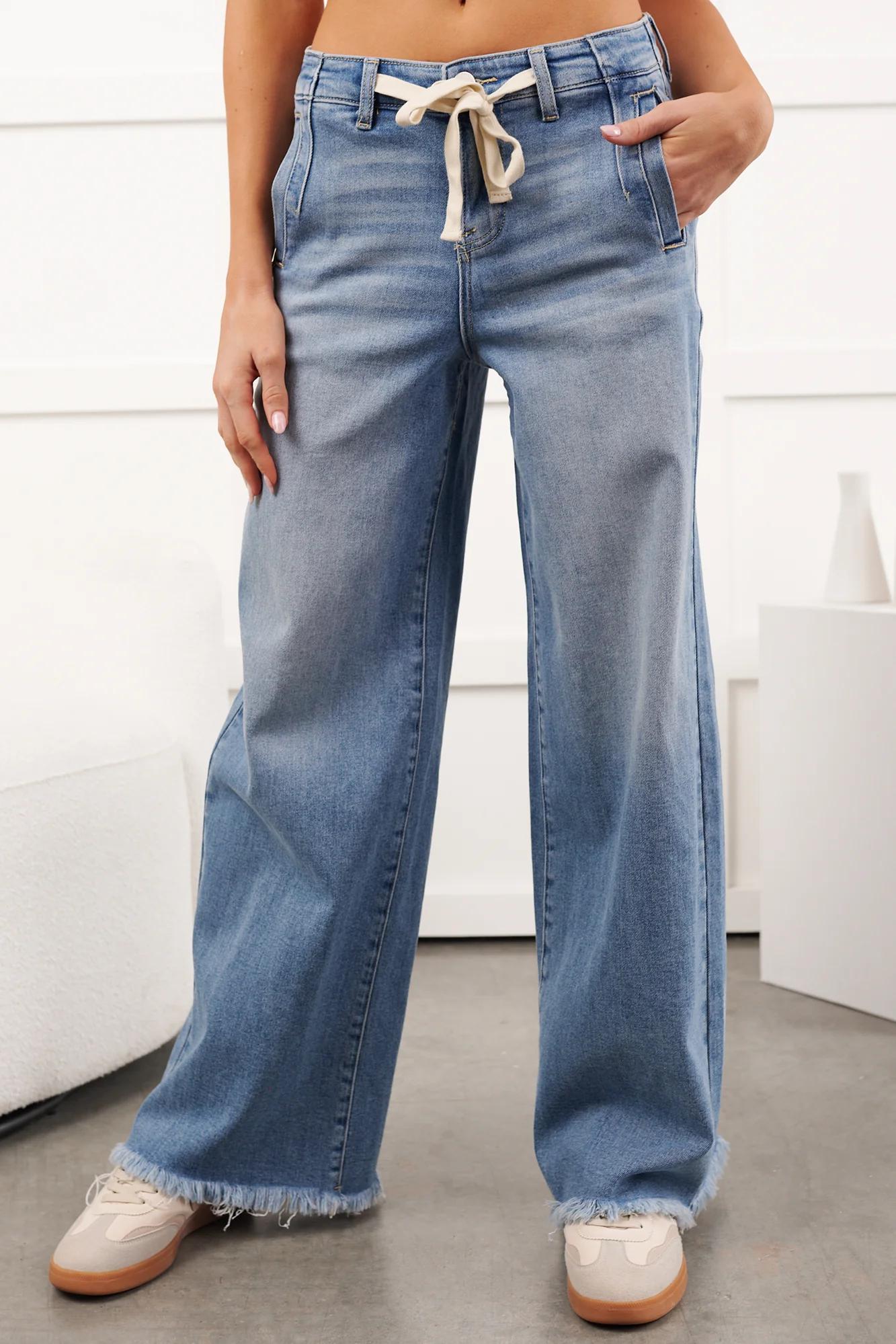 Barnes High Rise Wide Leg Risen Jeans (Light) - Image 10
