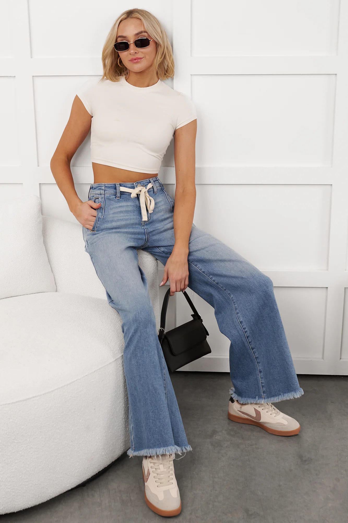 Barnes High Rise Wide Leg Risen Jeans (Light) - Image 11