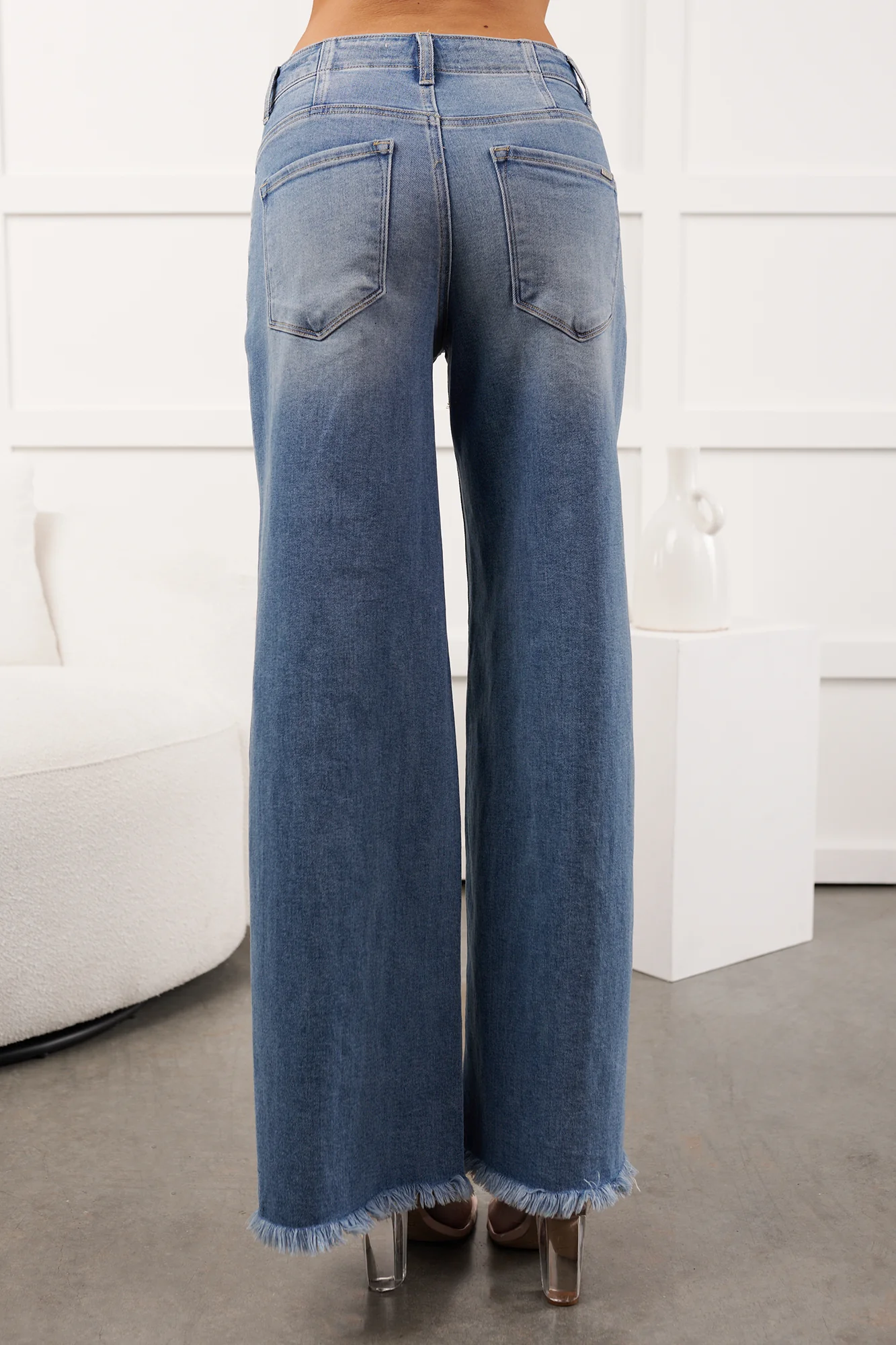 Barnes High Rise Wide Leg Risen Jeans (Light) - Image 6
