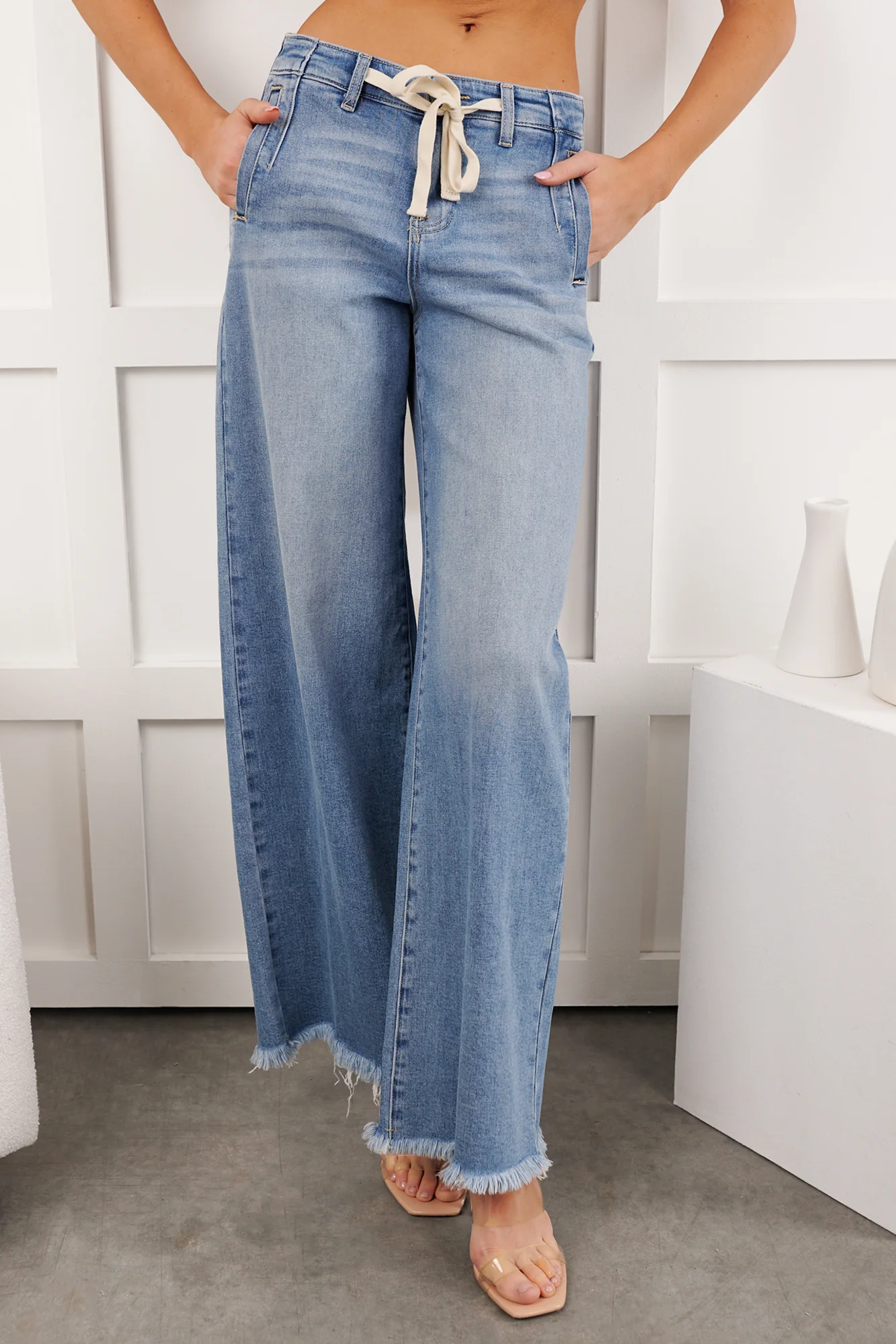 Barnes High Rise Wide Leg Risen Jeans (Light) - Image 8