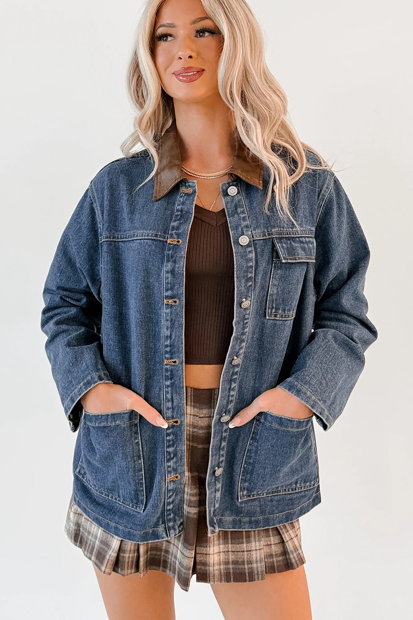 Bastian Papermoon Denim Barn Jacket (Denim Blue) - Image 6