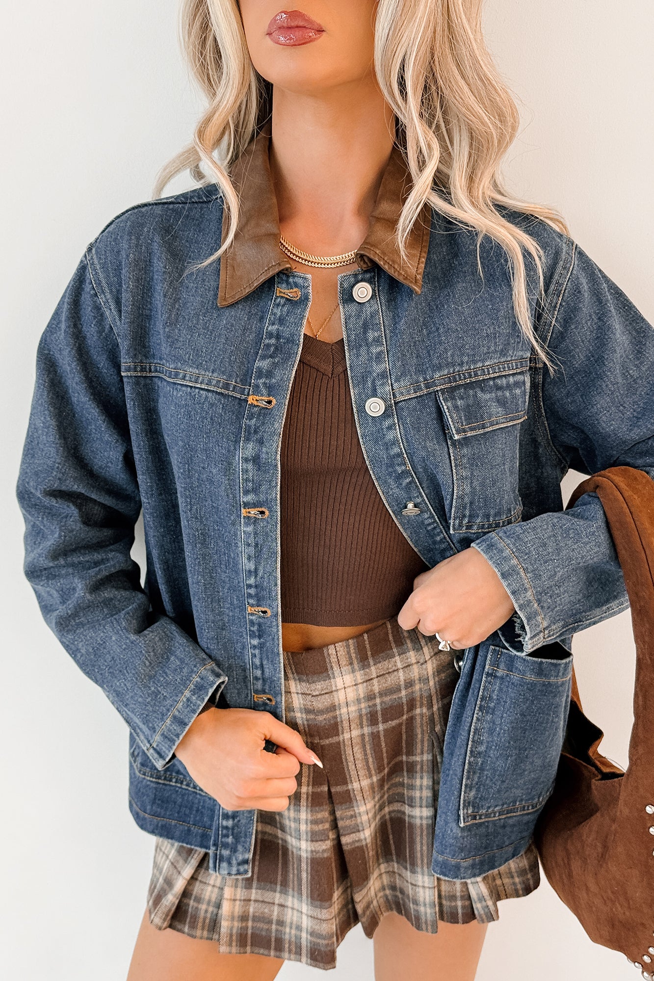 Bastian Papermoon Denim Barn Jacket (Denim Blue) - Image 7
