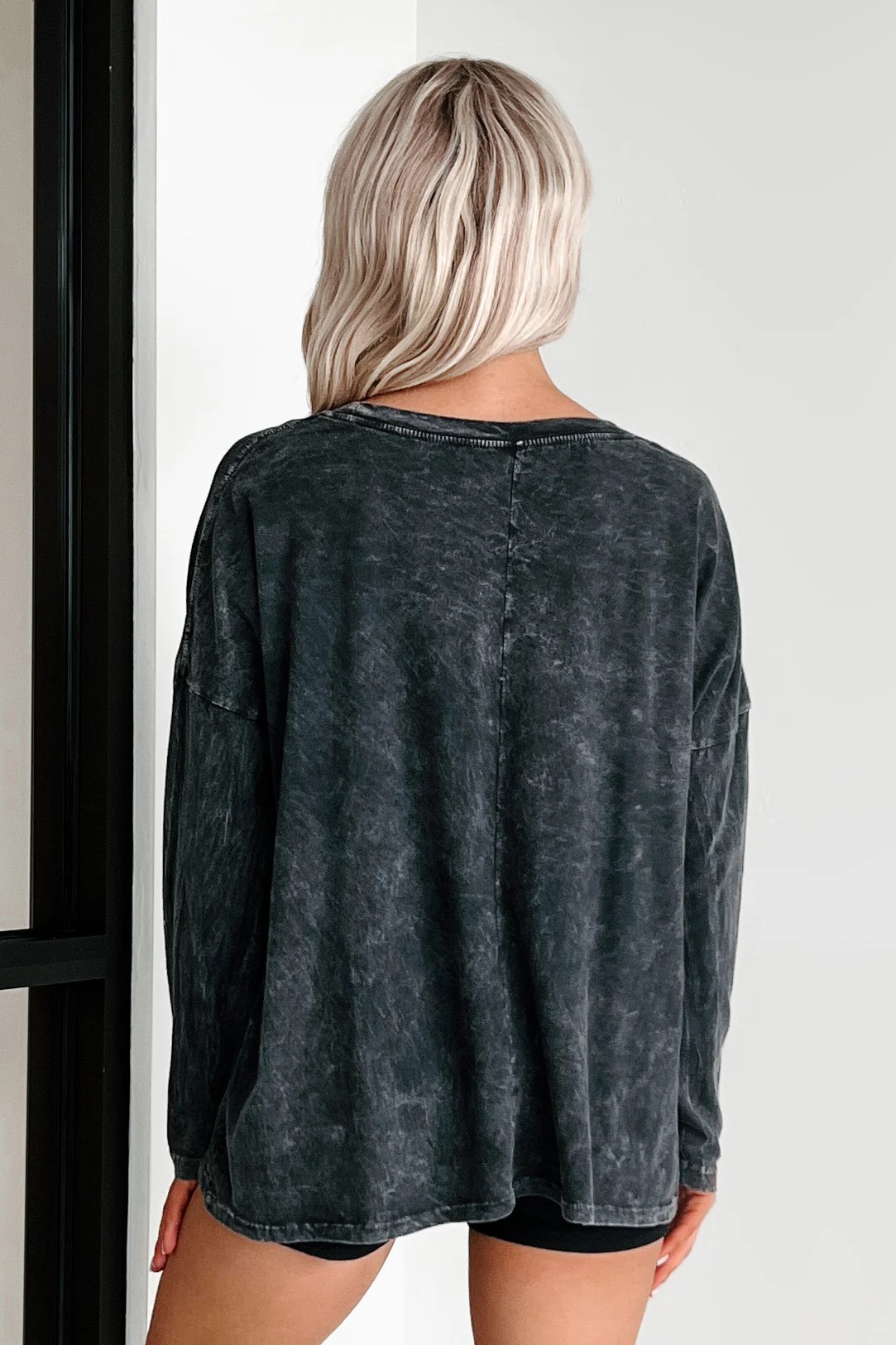 Be My "Lover" Acid Wash Graphic Top (Charcoal) - Image 5