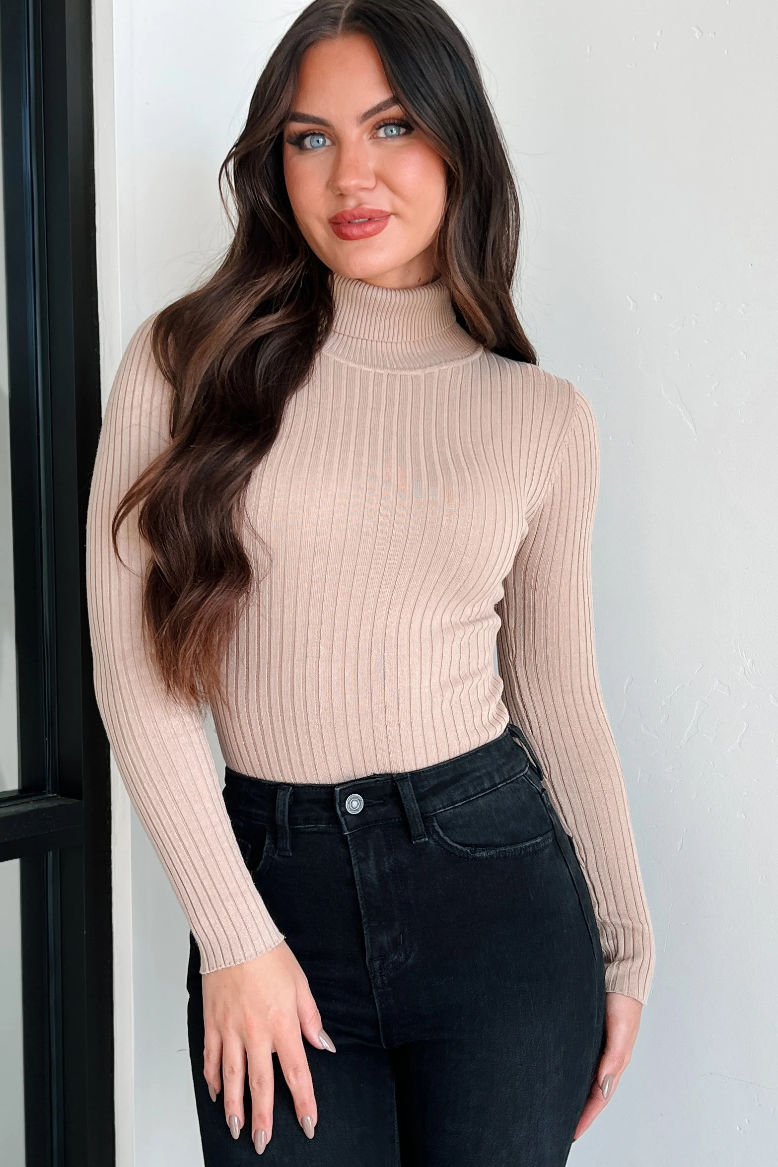 Beautiful Basic Turtleneck Bodysuit (Khaki) - Image 6