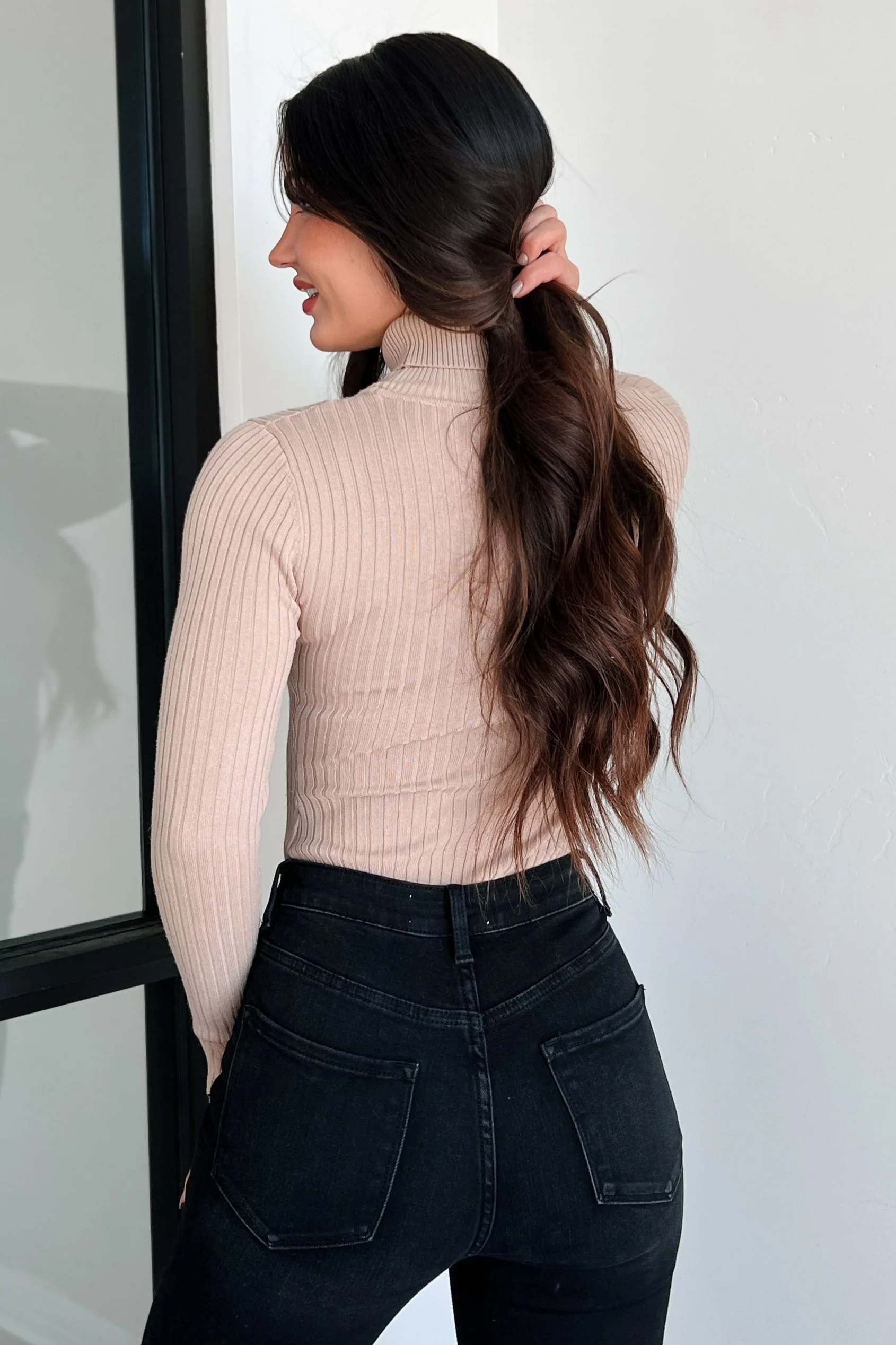 Beautiful Basic Turtleneck Bodysuit (Khaki) - Image 9