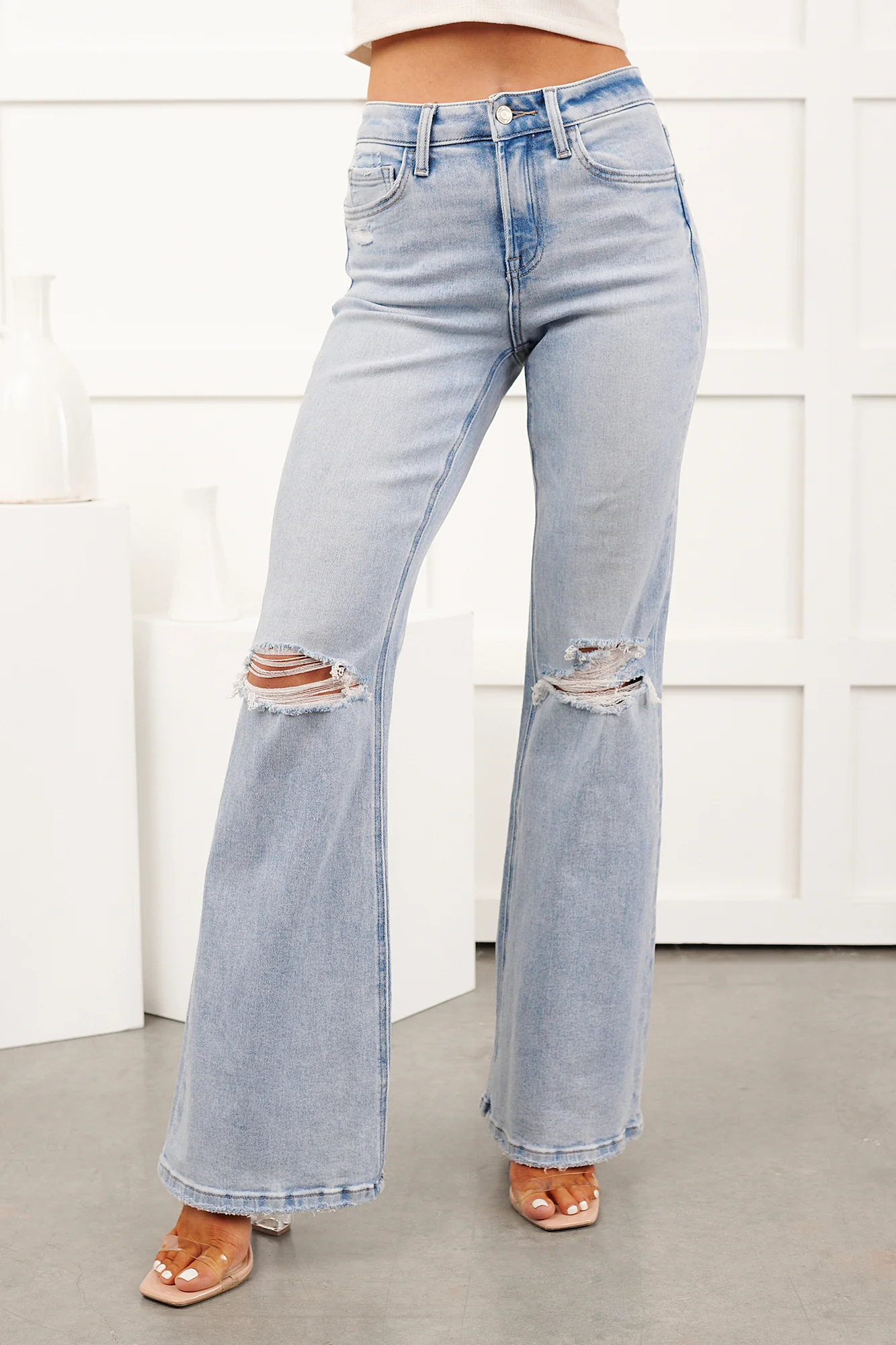 Beckie High Rise Flare Distressed Vervet Jeans (York) - Image 5