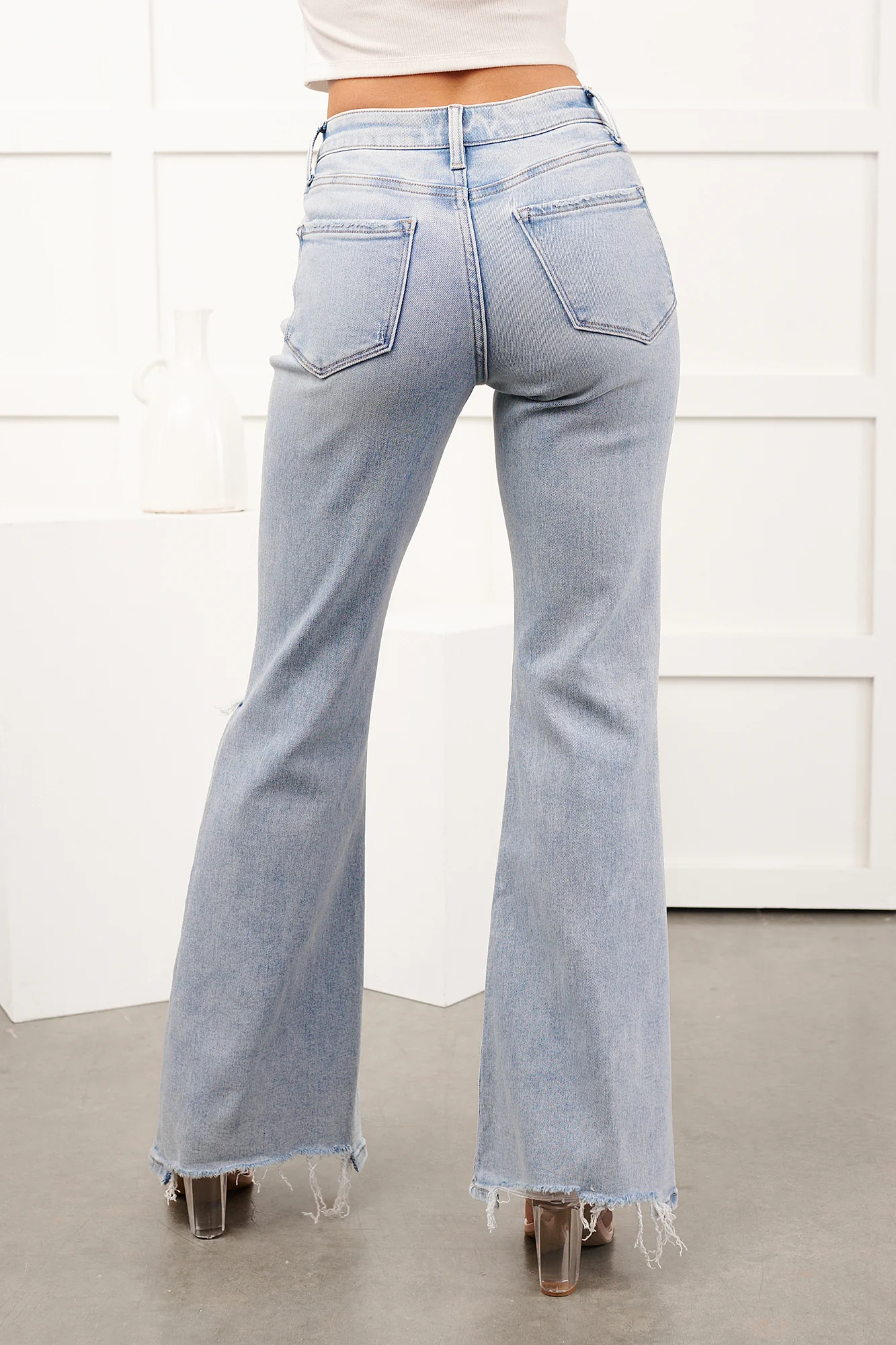 Beckie High Rise Flare Distressed Vervet Jeans (York) - Image 7