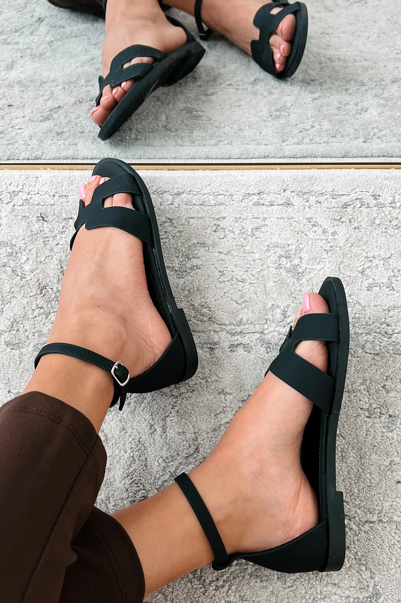 Before We Begin Ankle Strap Sandals (Black) - Image 4