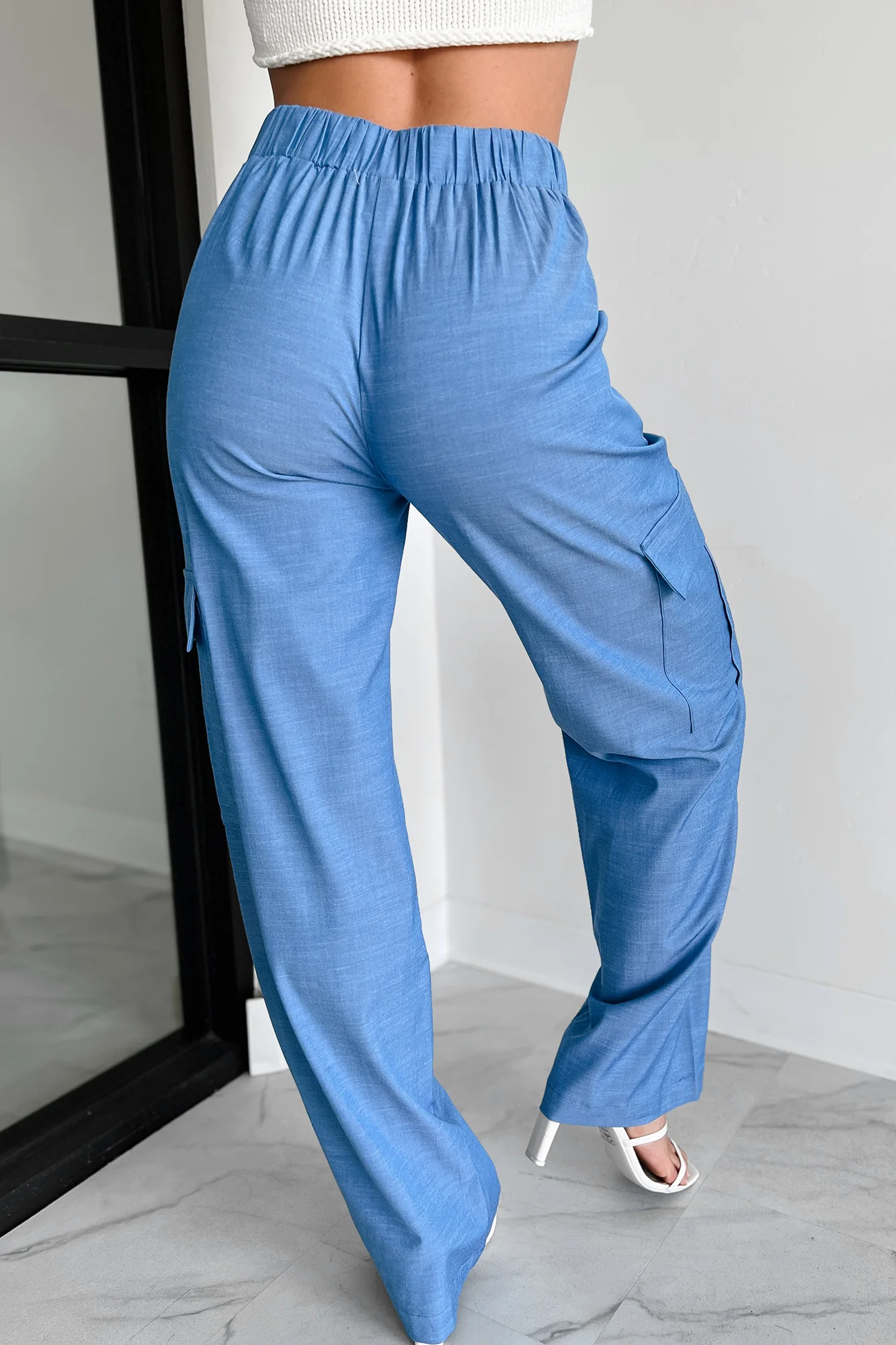 Behind The Smiles High Waist Cargo Pants (Indigo) - Image 4