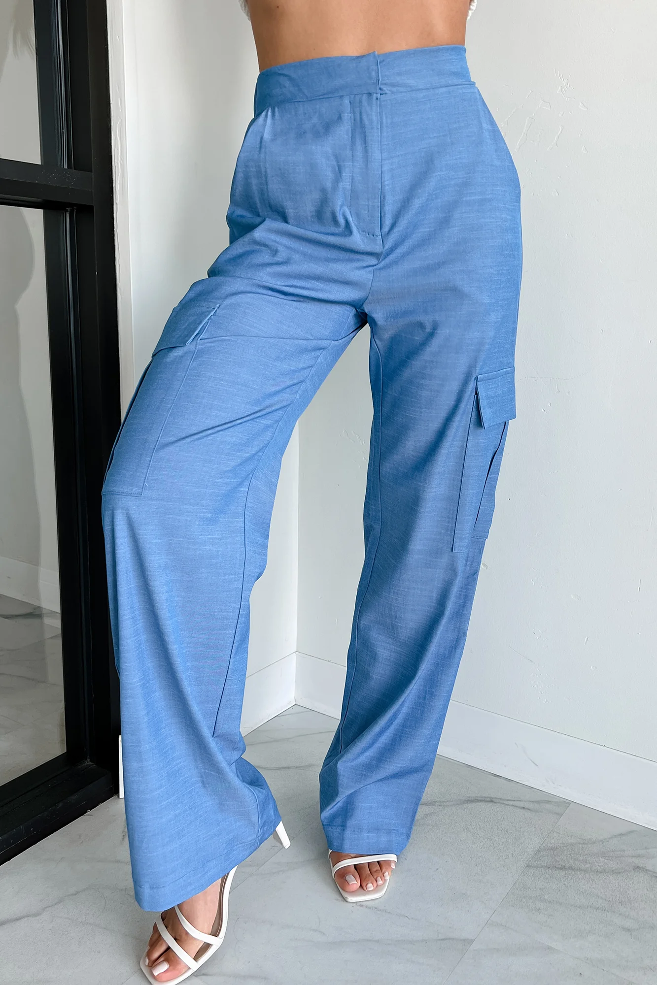 Behind The Smiles High Waist Cargo Pants (Indigo) - Image 6
