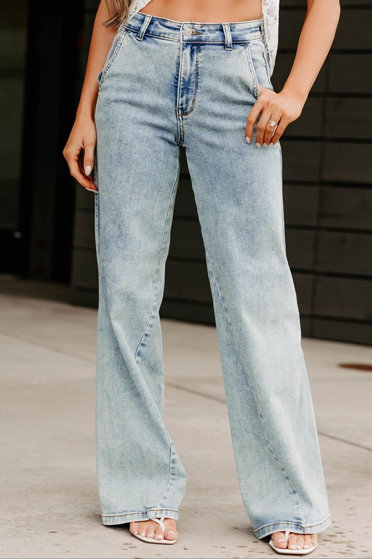 Beverly High Rise Judy Blue Wide Leg Jeans (Light) - Image 4