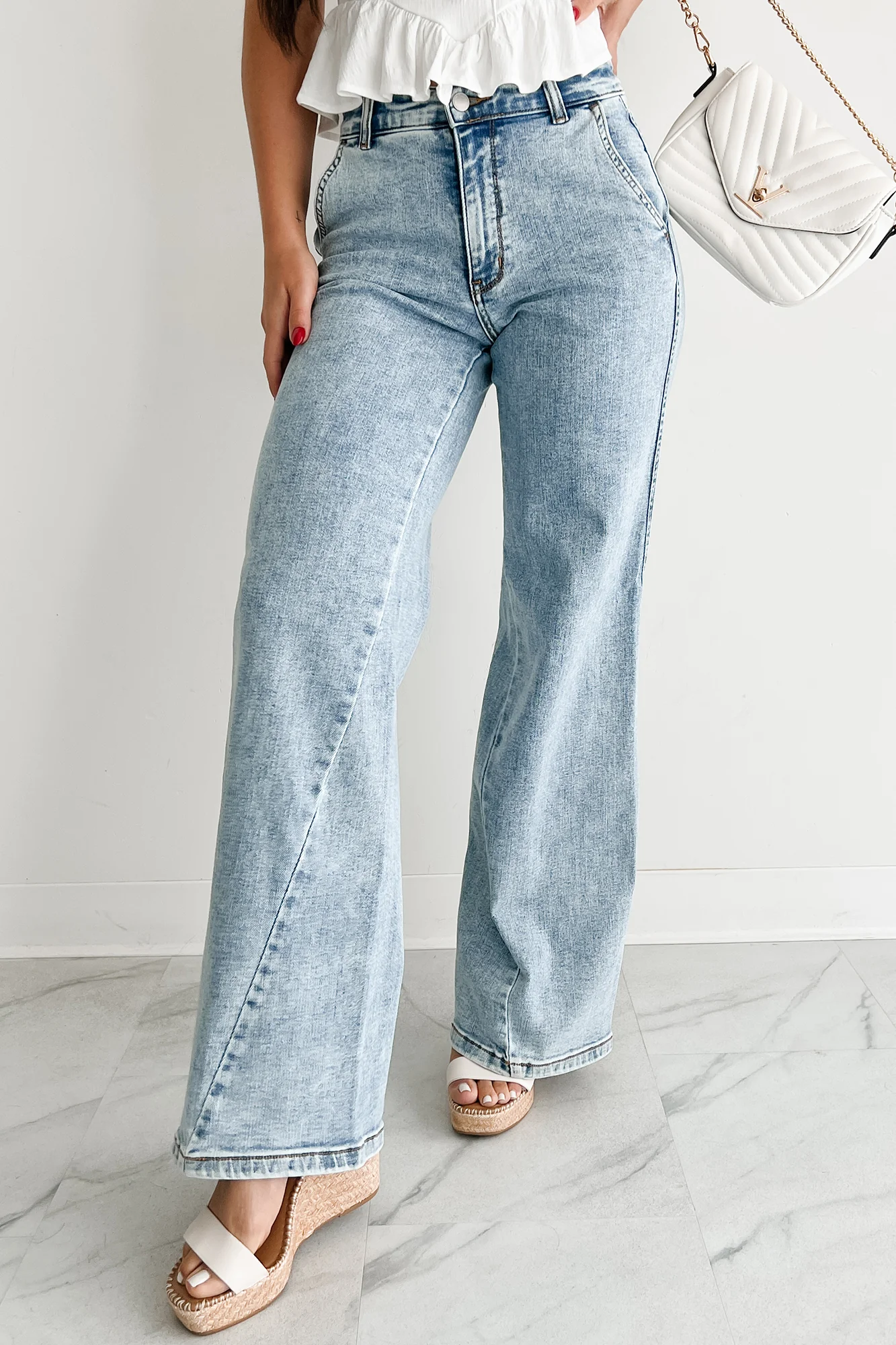 Beverly High Rise Judy Blue Wide Leg Jeans (Light) - Image 5