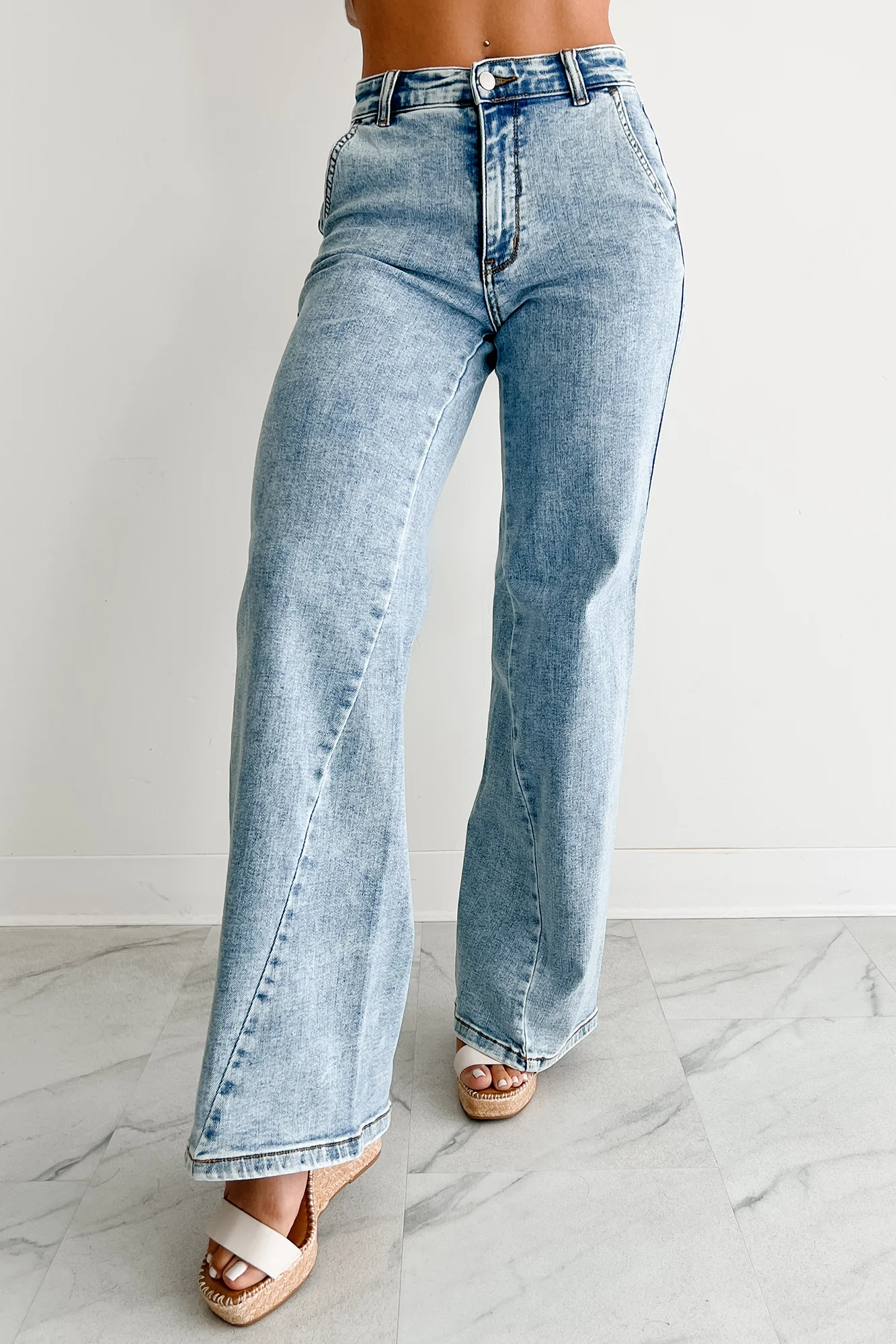 Beverly High Rise Judy Blue Wide Leg Jeans (Light) - Image 8