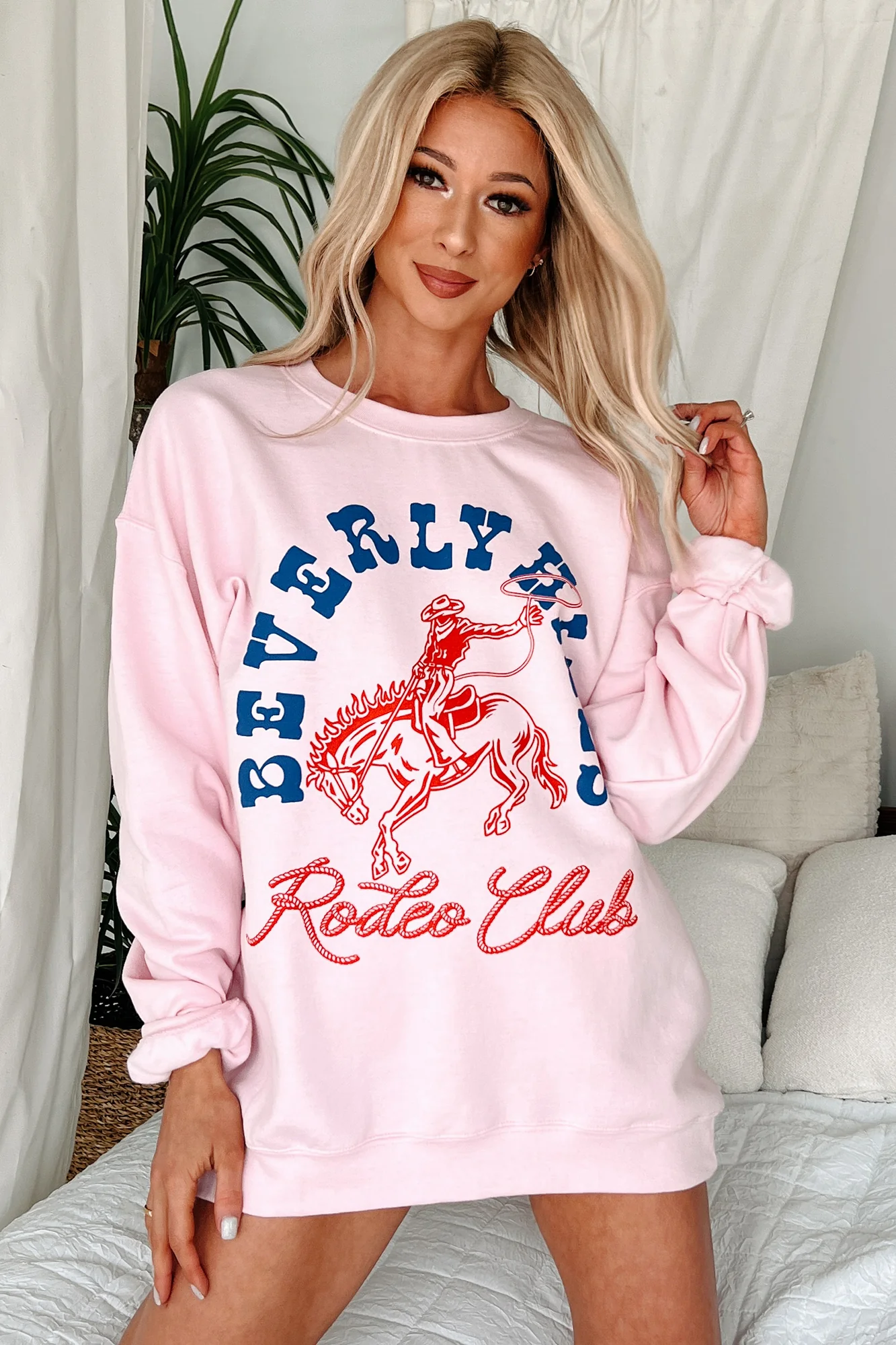 "Beverly Hills Rodeo Club" Graphic Crewneck (Light Pink) - Image 2
