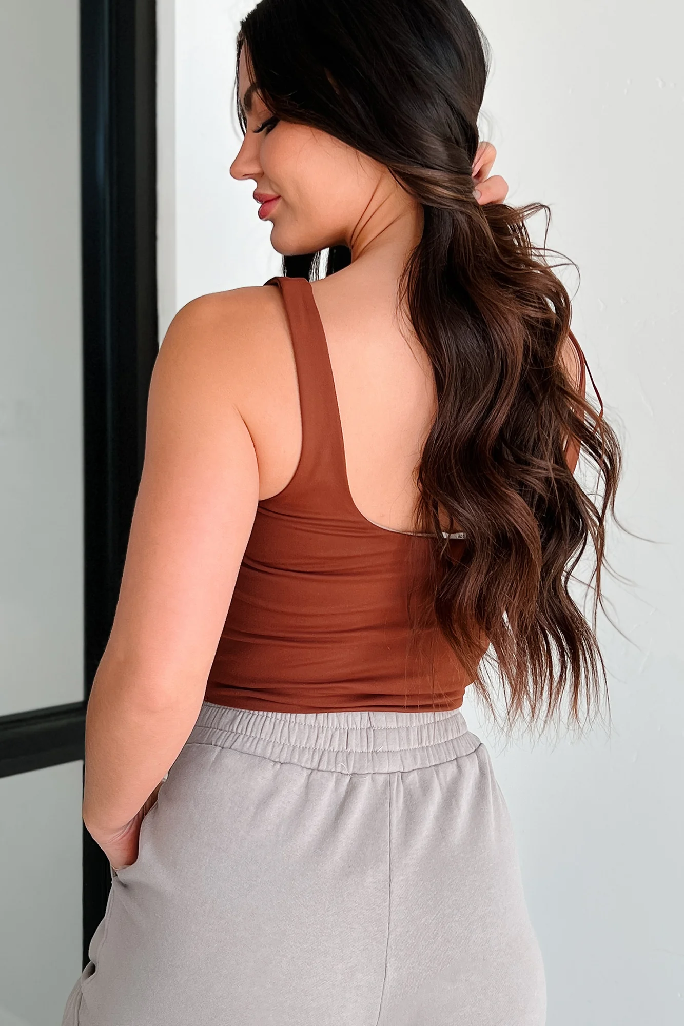 Birmingham Square Neck Crop Tank (Brown) - Image 12