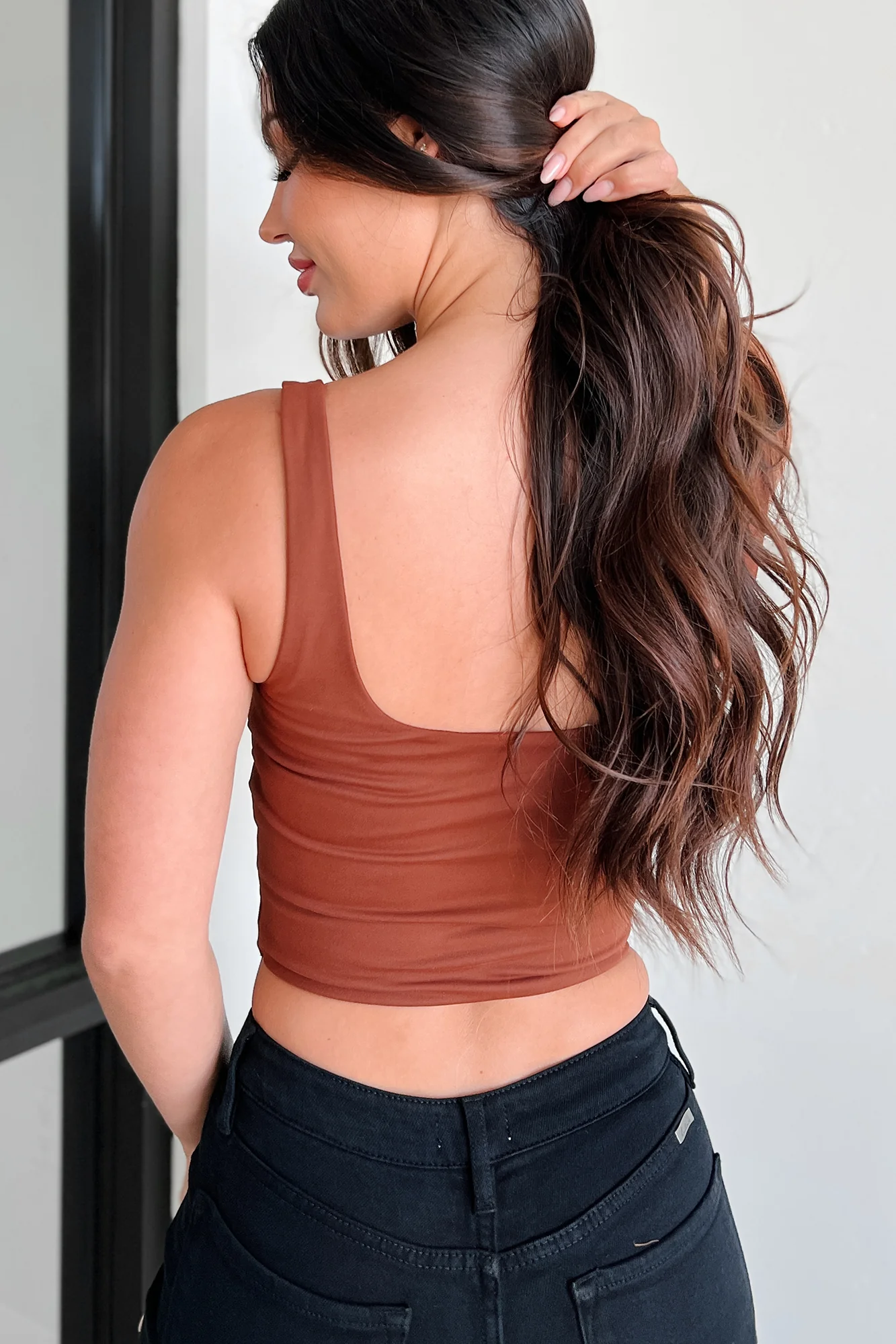 Birmingham Square Neck Crop Tank (Brown) - Image 8