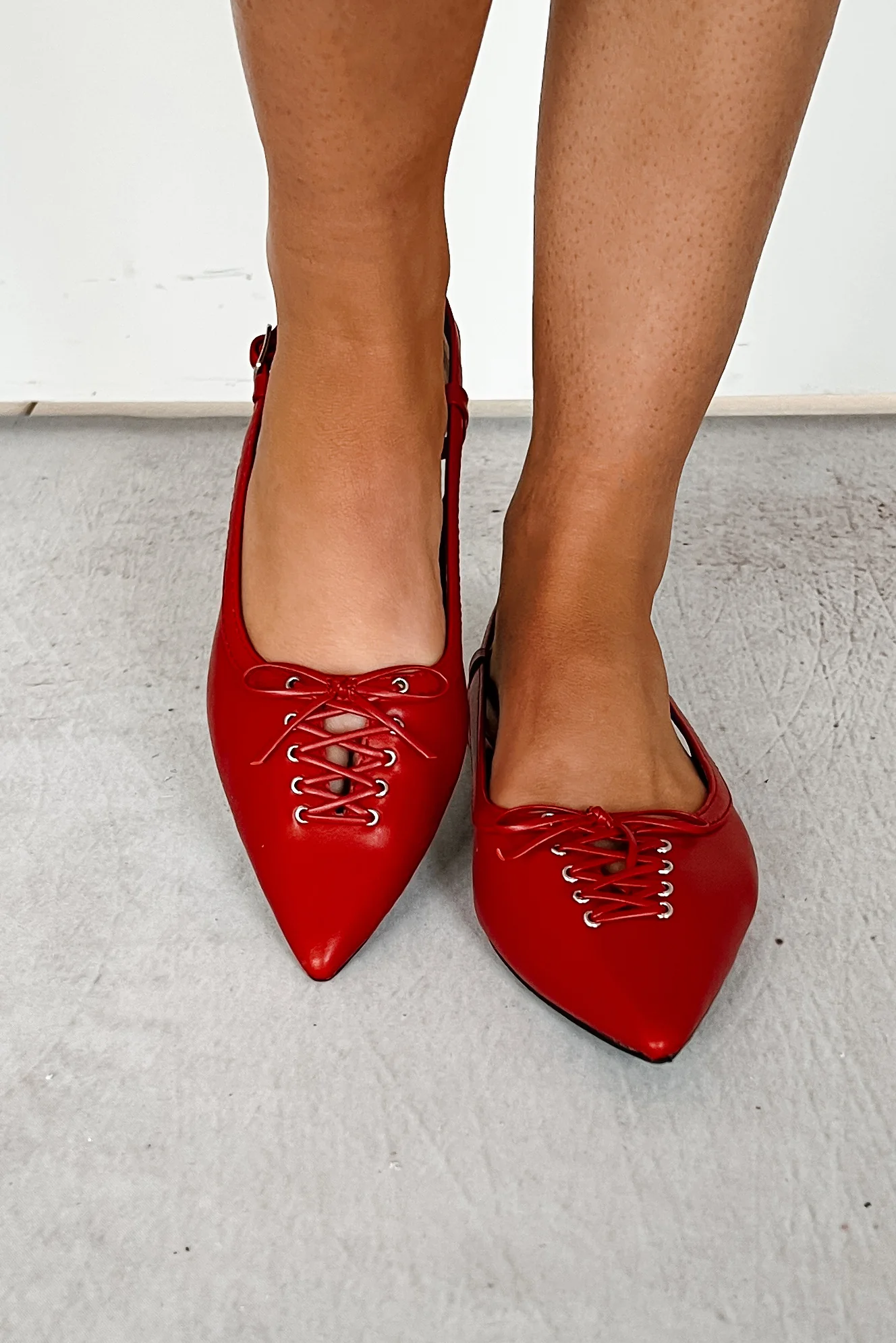 Blaire Pointed Slingback Mule (Red) - Image 2