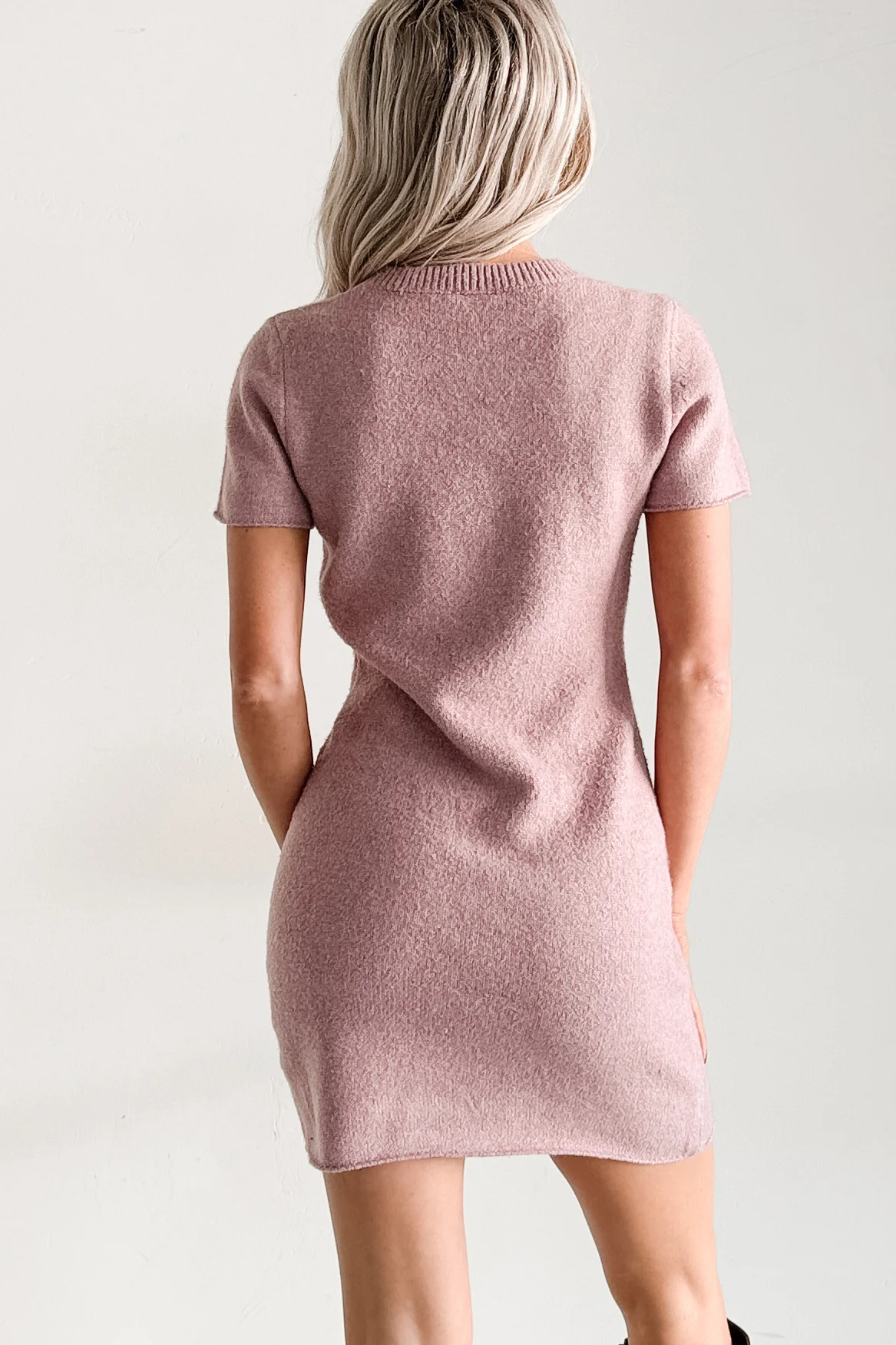 Blanket State Short Sleeve Knit Mini Dress (Mauve) - Image 4